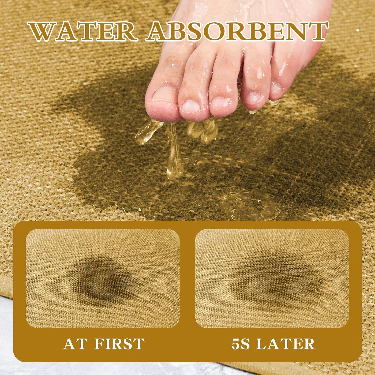 chakme Bathroom Rugs Mat 59x17, Ultra Thin Non Slip Bath Mats Runner Quick Dry Absorbent Bath Mat for Bathroom Floor, (Yellow, 59"x17")