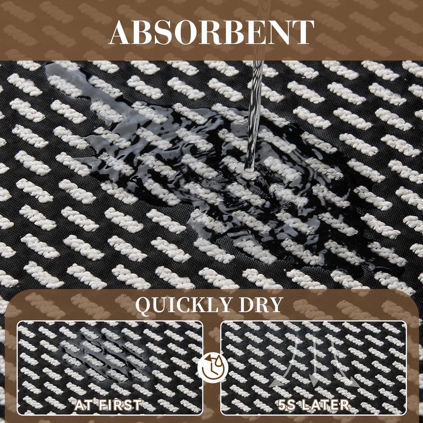 RESARE Non Slip Bathroom Runner - Machine Washable Bath Rugs, Super Absorbent Bath Mat Quick Dry Bath Runner, Bath Mat Ultra Soft Rugs for Bathroom Floor, 20"x70" Black