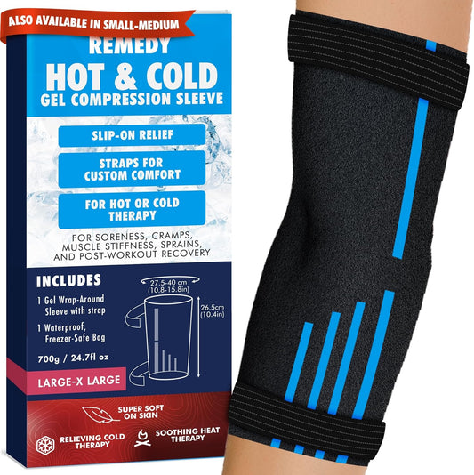 Perfect Remedy Freeze Sleeve - Hot & Cold Arm Ice Pack Wrap Compression - Tennis Elbow Cold Pack Compression for Support in Injuries - Ice Sleeve for Knee, Elbow (Large-X Large)