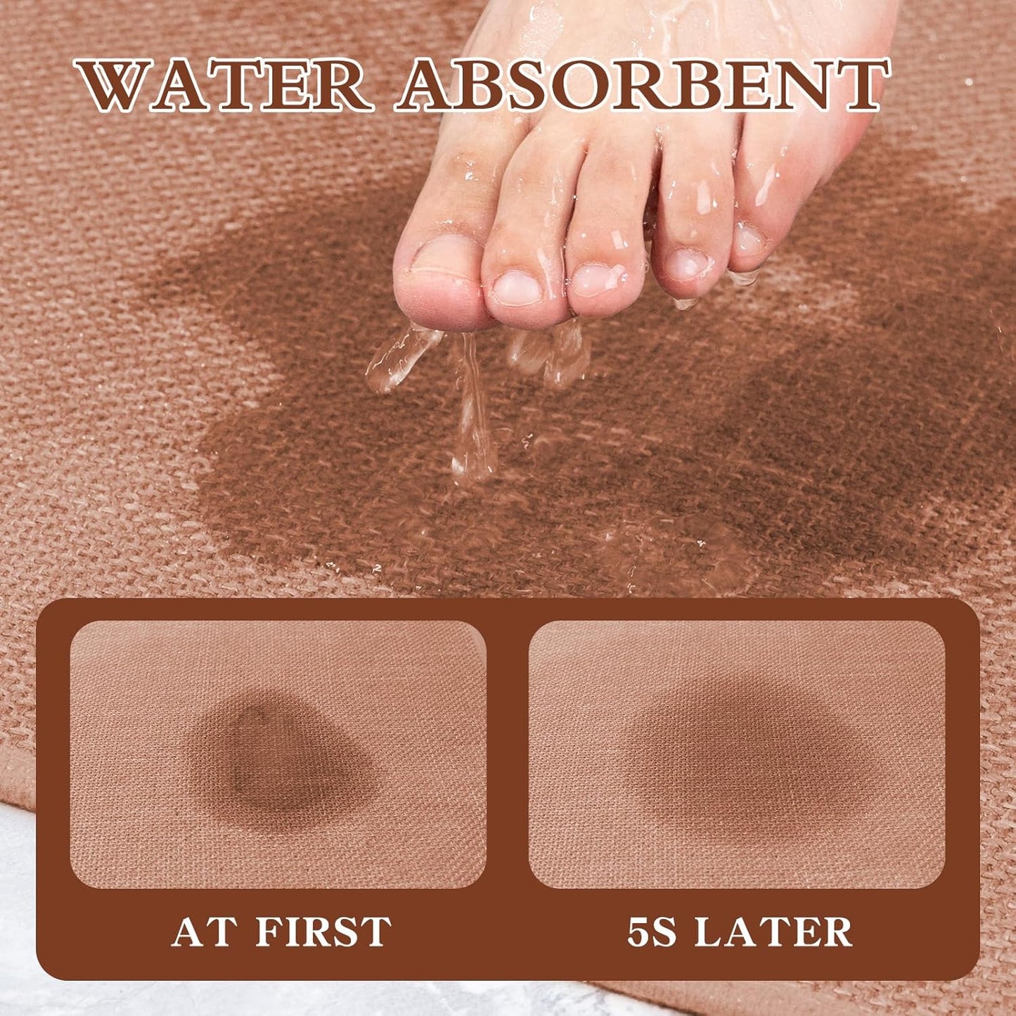 chakme Bathroom Rugs Mat U-Shaped 24x17, Ultra ThinNon Slip Bath Mat Small Quick Dry Absorbent Bath Matfor Bathroom Floor, (Dark Pink, U-24"x17")