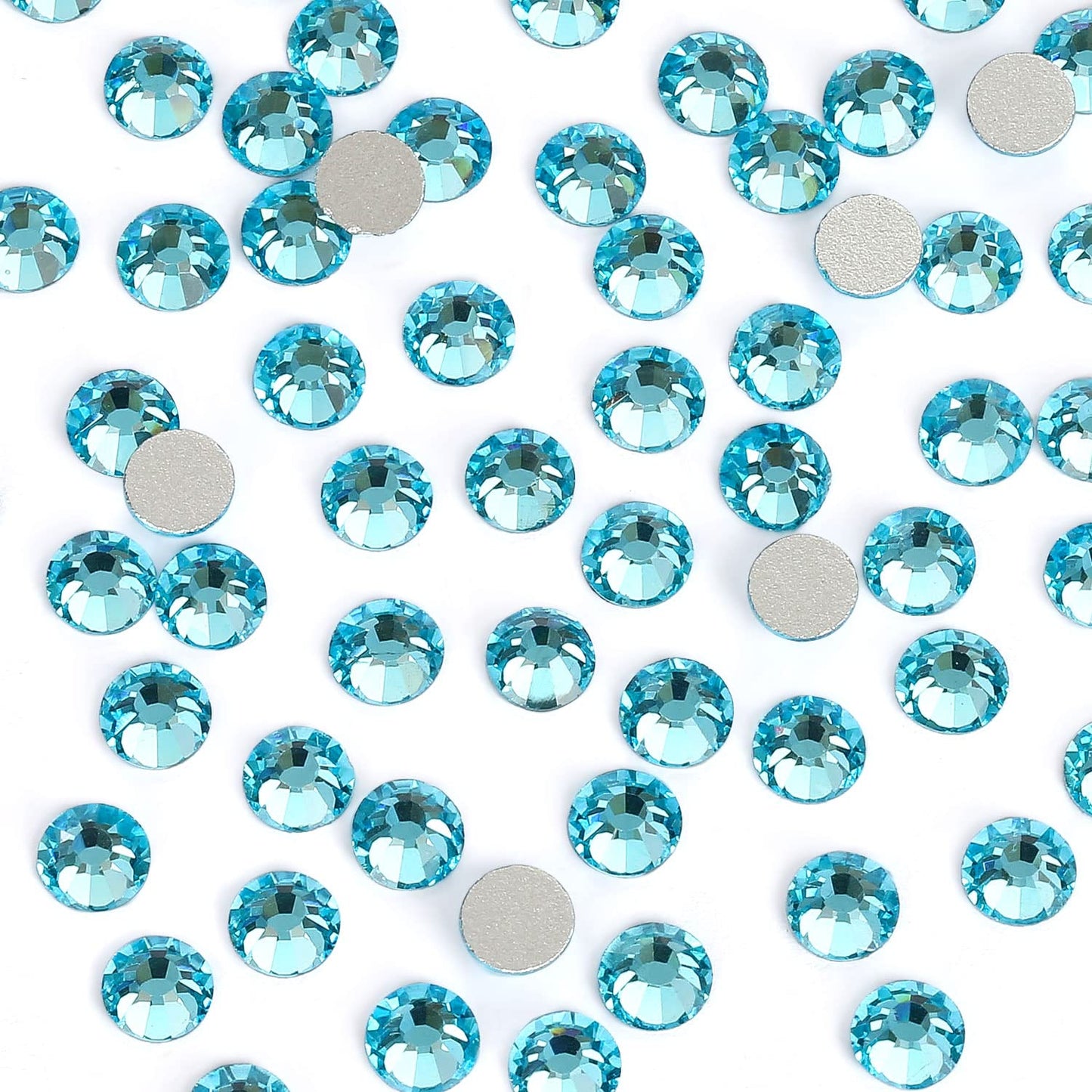 1440Pcs Aquamarine Crystal Rhinestones,Glass Flatback Rhinestones Gemstones Mini for Nail Face Makeup Art Crafts Clothes Decoration - (SS6,2.0mm, Aquamarine)