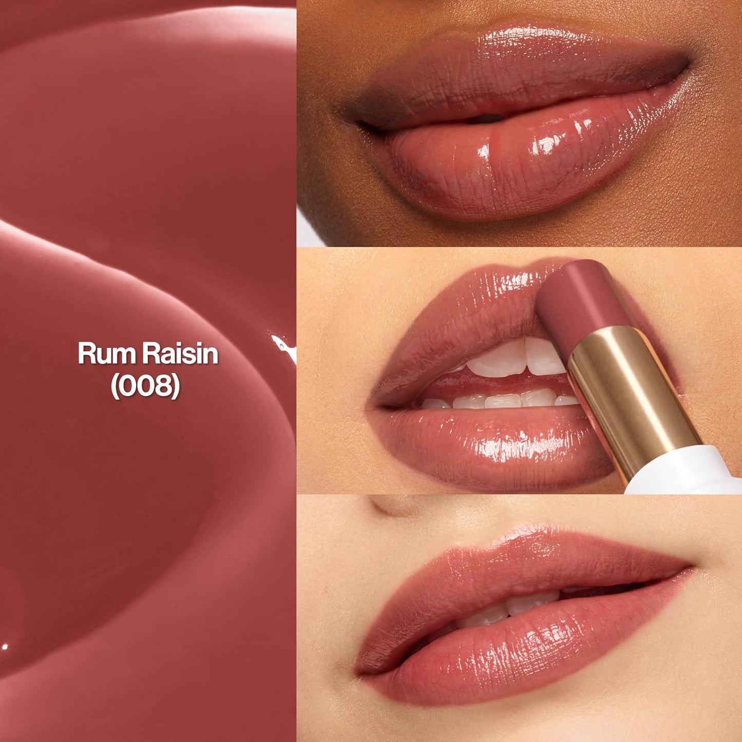 REVLON Super Lustrous Glass Shine Balm, Hydrating Tinted Lipstick, Sheer, Glossy Shiny Finish, 008 Rum Raisin, 0.11 oz