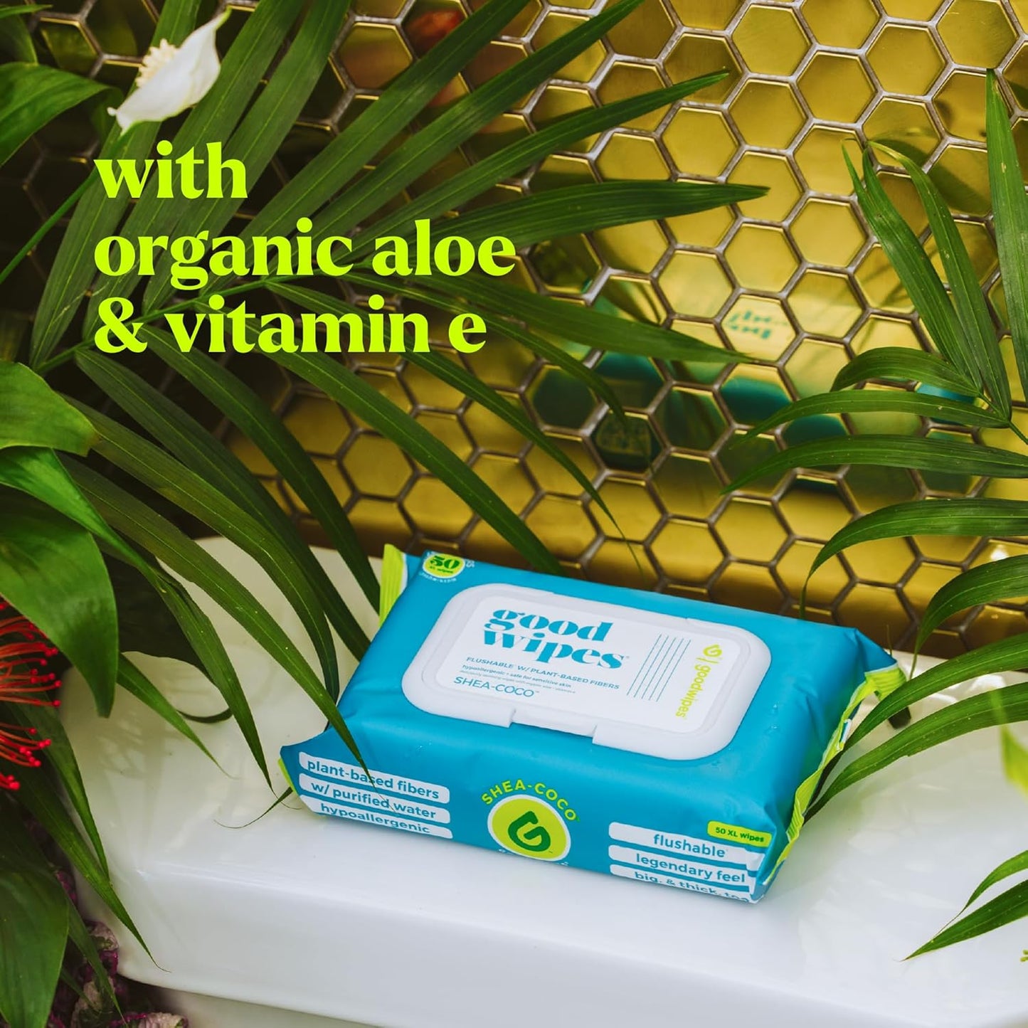 goodwipes Flushable Butt Wipes - Vitamin E & Aloe - Sewer & Septic Safe - Extra Large Adult Wet Wipes For Women & Men - Bathroom Essentials - Shea Coco, 418 Count (8 Packs + 1 Travel)