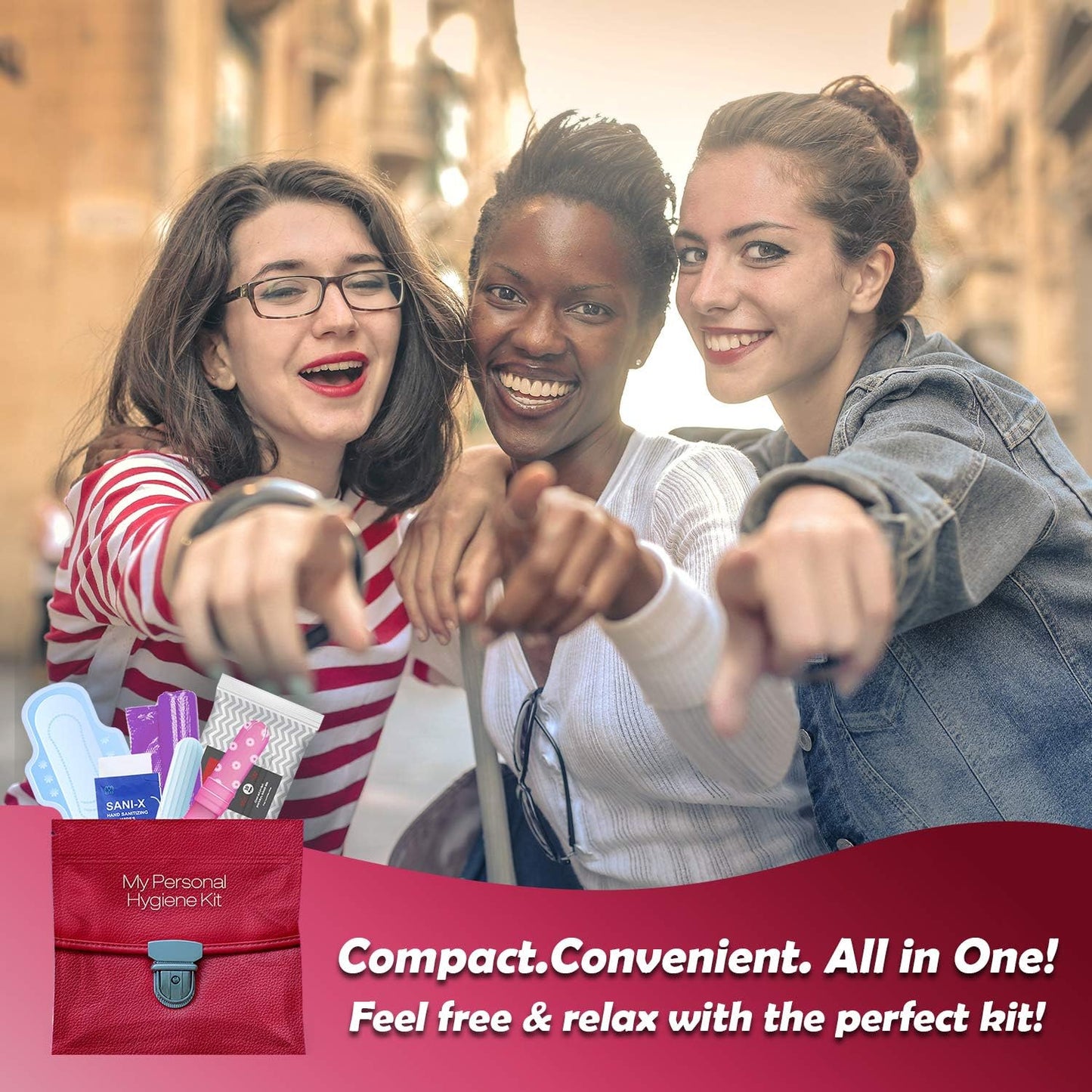 Light Rose Style Menstrual Kit All-in-One 60 Pack | Convenience on The Go | Period Kit Pack for Travelling, Tweens & Teenagers or just When You’re Out | Individually Wrapped Feminine Hygiene Product