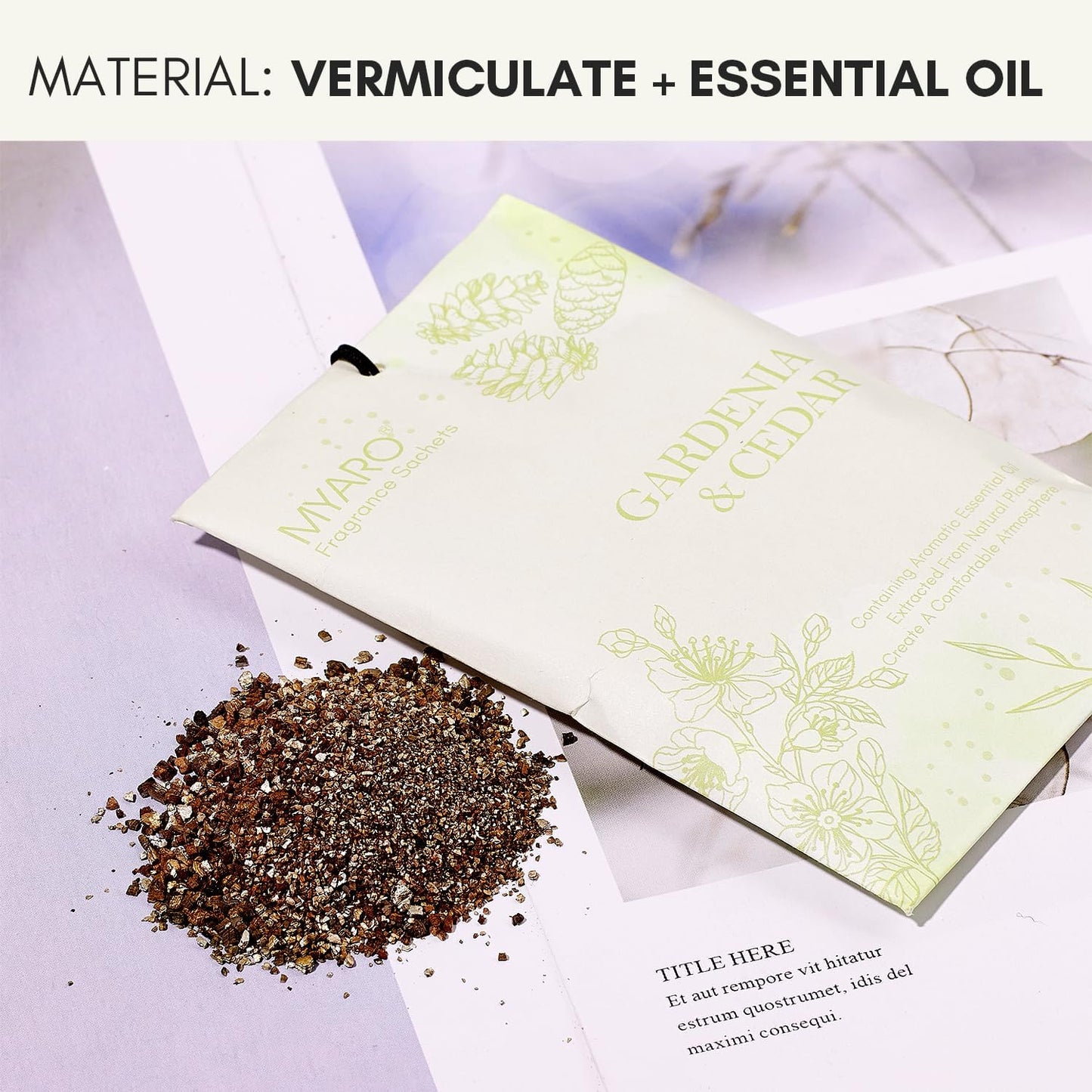 Sachets for Drawers and Closets, MYARO 12 Packs Gardenia & Cedar Scented Sachet Bags, Home Fragrance Perfume Smell Goods for House