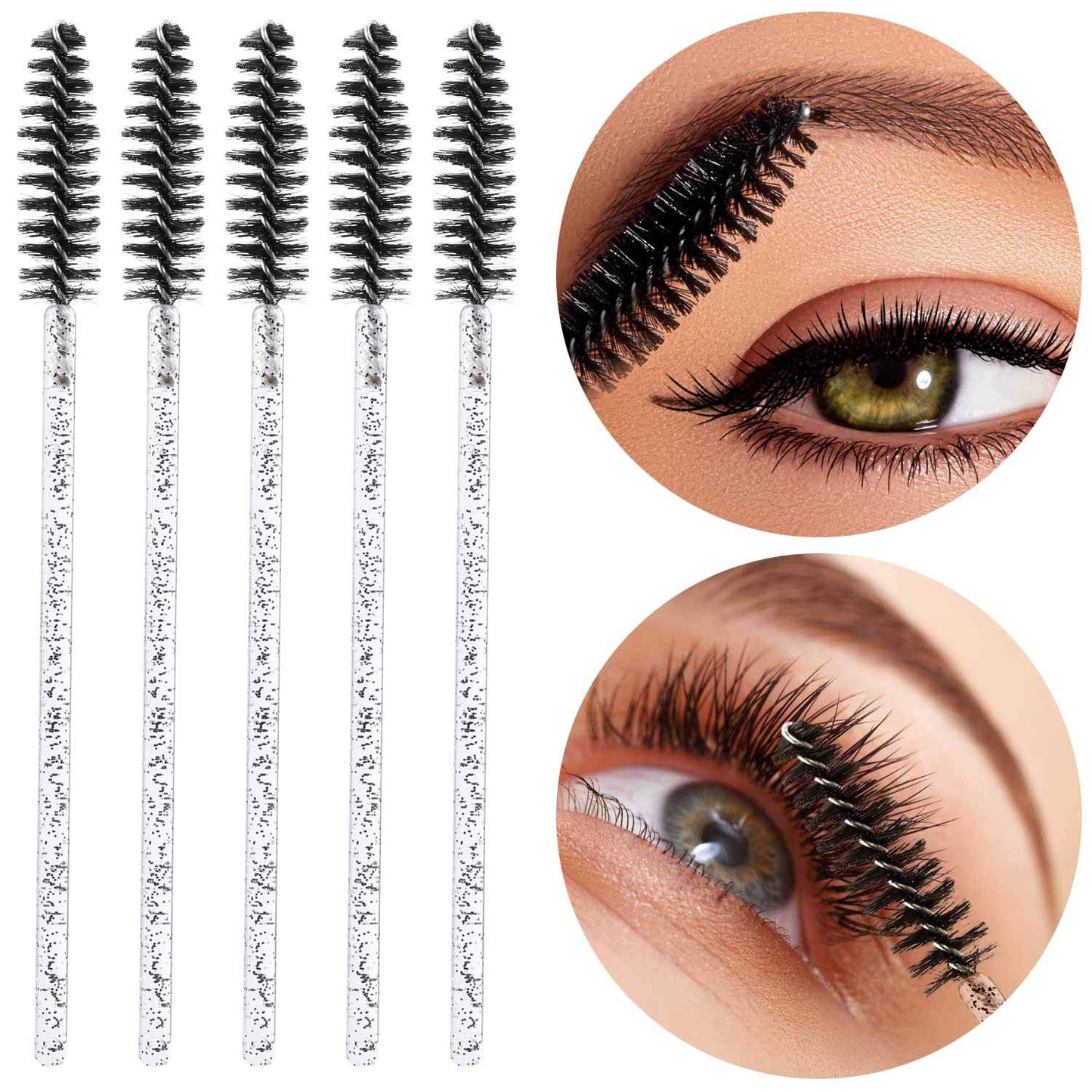 Tbestmax 500 Disposable Mascara Wands Eyelash Brush Spoolies for Eyebrow Eye Lash Extension Colorful