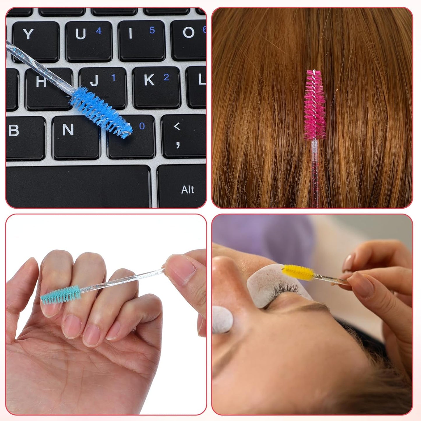 1000 Pcs Disposable Mascara Wands, Colorful Spoolies for Eyelash Extensions, Bulk Eyebrow Comb, Makeup Applicator Eyelash Wands for Eye Lash Extension, Eyebrow Comb, 3.9 x 0.2 x 0.3 Inch