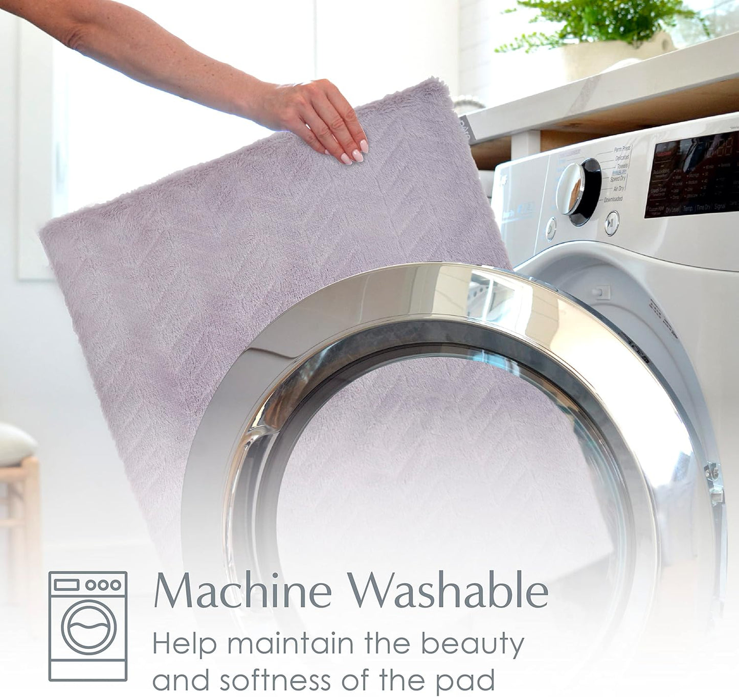 Pure Enrichment PureRadiance Ultra-Wide Heating Pad - 6 Heat Settings, Soft Faux Fur, 20" x 24", Machine Washable