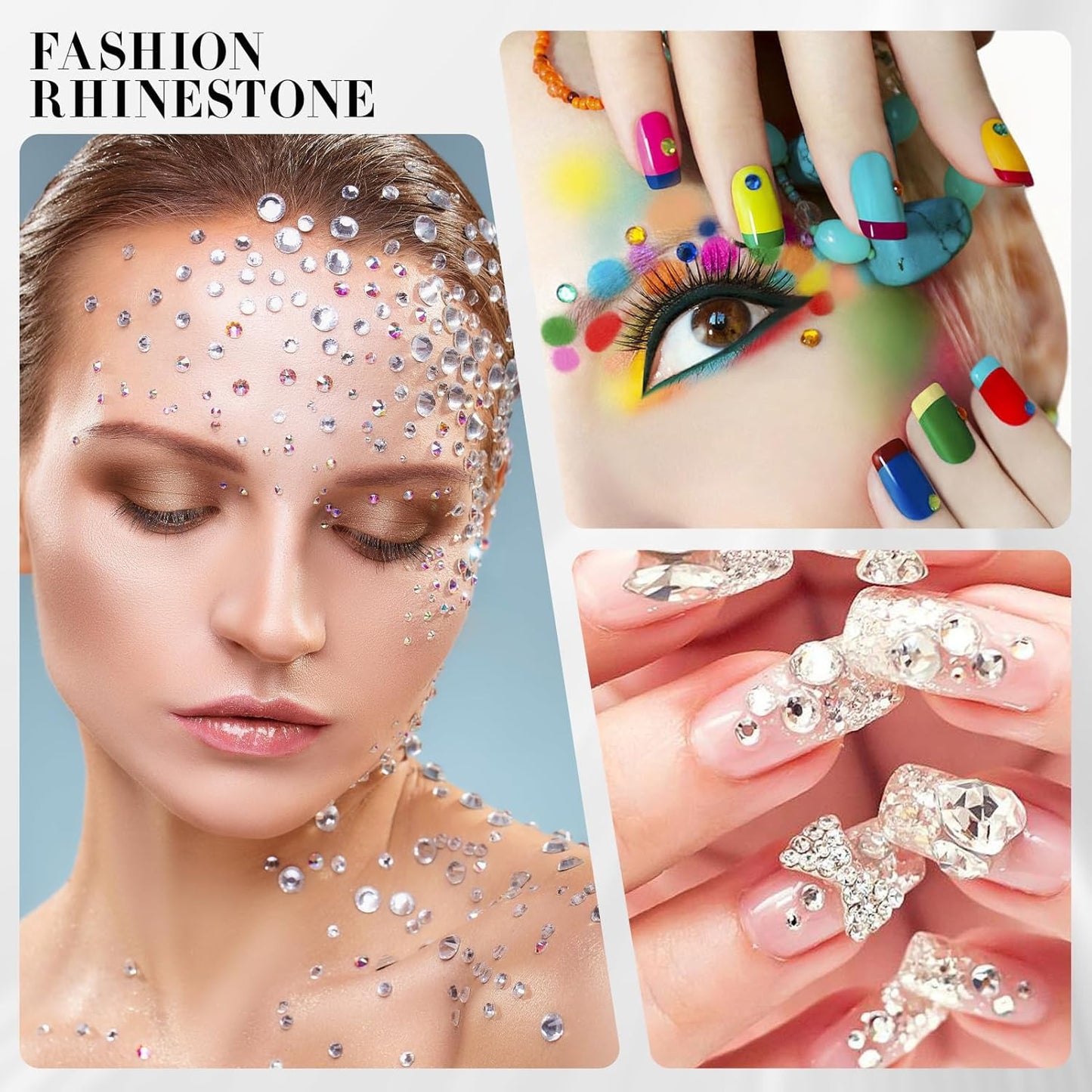 Novani Clear Rhinestones 288pcs Flat Back Round Rhinestone Style 2088 Sparkly Crystal Gemstones for Nail Art and Crafting SS30,6.4-6.6mm