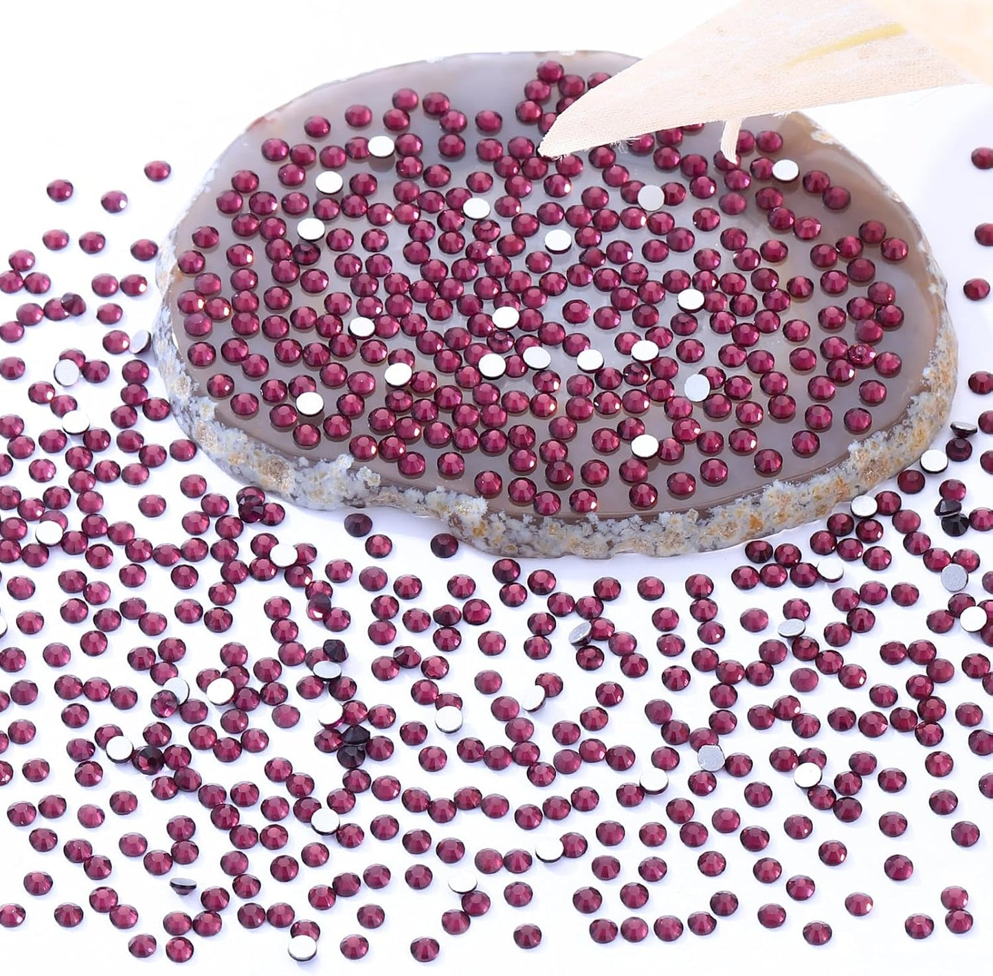 Purple Flatback Rhinestones, Glass Rhinestones for Nail Art and Craft, Glue Fix, Loose Crystal Gemstones(Purple, SS10, 2880pcs, 2.7-2.8mm)