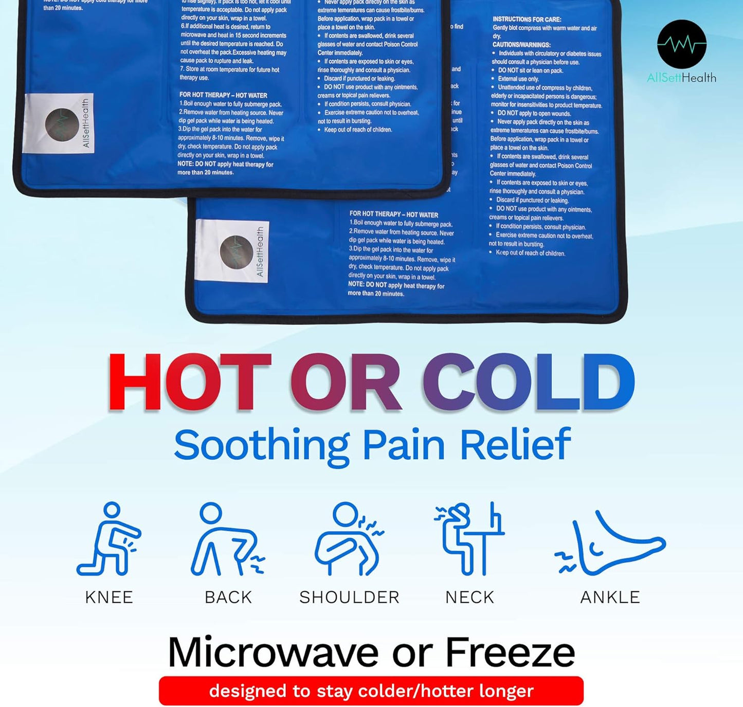4 Pack XXL Reusable Hot and Cold Gel Ice Packs for Injuries | Cold Compress, Ice Pack, Gel Ice Packs, Cold Pack, ice Pack, Cold Packs for Injuries | 11x14.5 in