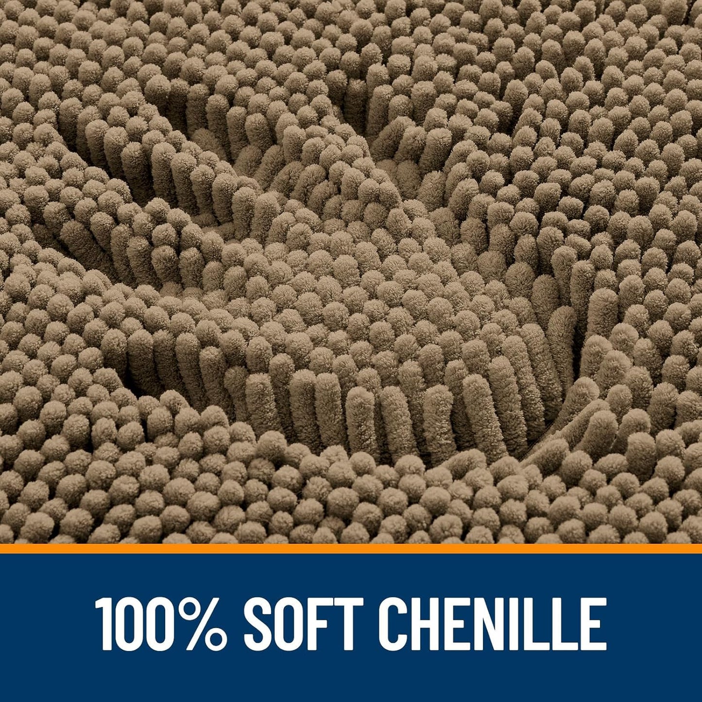 OLANLY Bathroom Rugs 59x24, Extra Soft Absorbent Chenille Bath Rugs, Rubber Backing Quick Dry, Machine Washable Bath Mats for Bathroom Floor, Tub and Shower, Home Decor Accessories, Tan