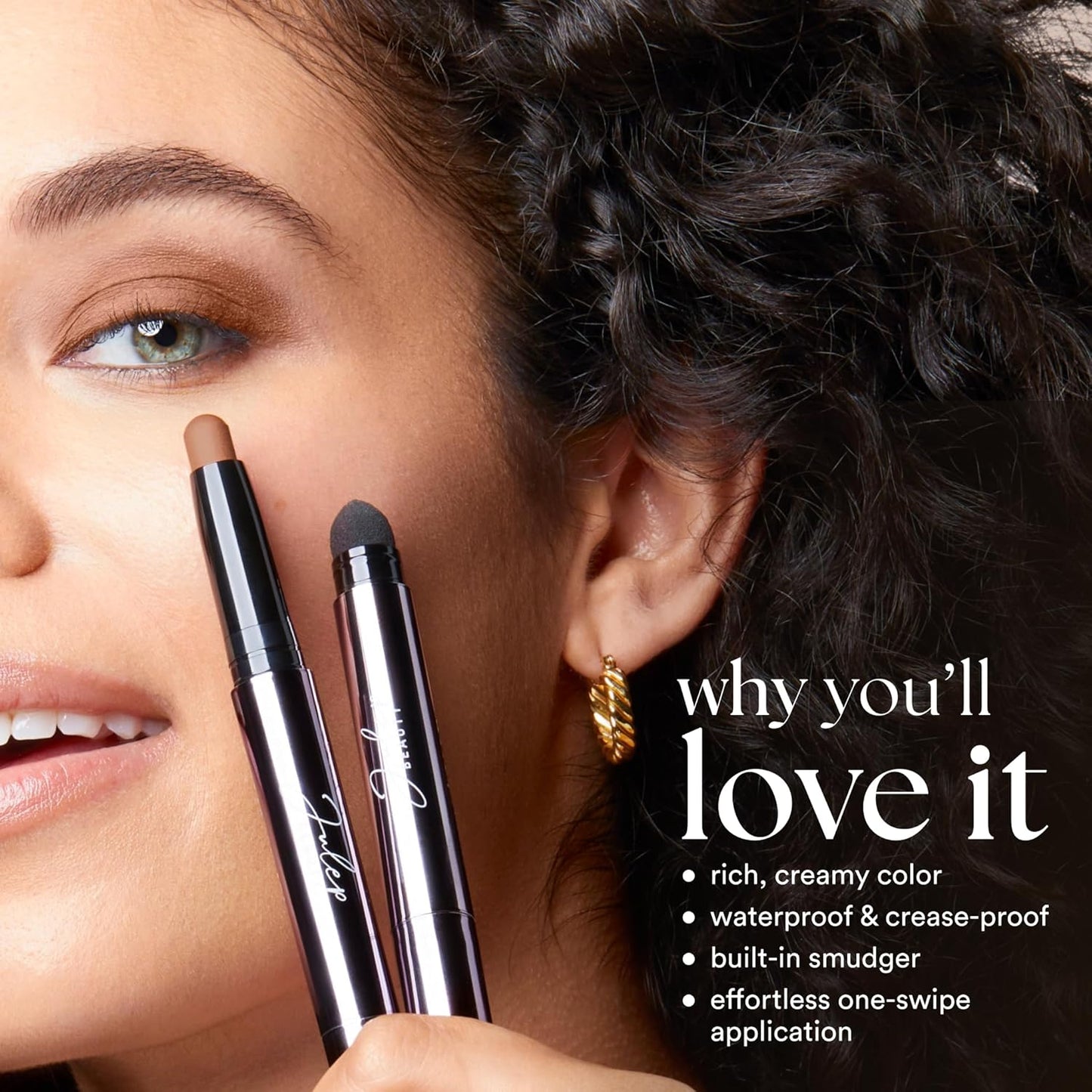 Julep Eyeshadow 101 Cream-to-Powder Waterproof Shadow Stick – Papaya Matte – Long-Lasting, Crease-Proof, Soft Peachy-Orange Matte Cream Eyeshadow with Built-in Smudger