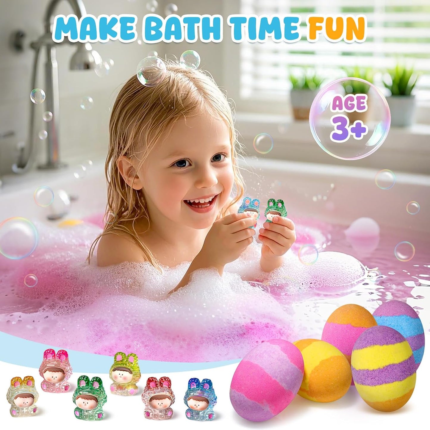 Bath Bombs with Toys Inside, Natural & Organic Kids Bath Bombs, Bubble Bath Kids, Perfect Birthday Gifts Set for Kid Boys and Girls Ages 3+