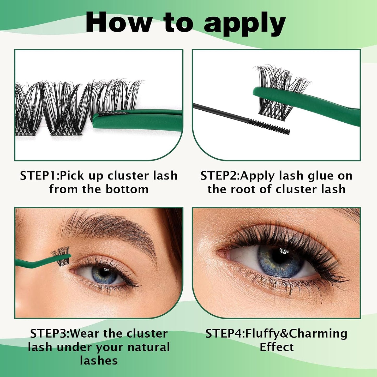 Lash Clusters 96pcs Individual Lashes Y02 D Curl 8-12MIX Cluster Lashes KEYYOU Volume Wispy Lash Extension Soft&Comfortable Easy DIY at Home(Y02,D-8-12MIX)