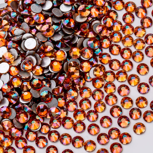 1440Pcs Amber Crystal Rhinestones,Glass Flatback Rhinestones Gemstones for Nail Face Makeup Art Crafts Clothes Decoration - (SS16, 4.0mm,Amber)