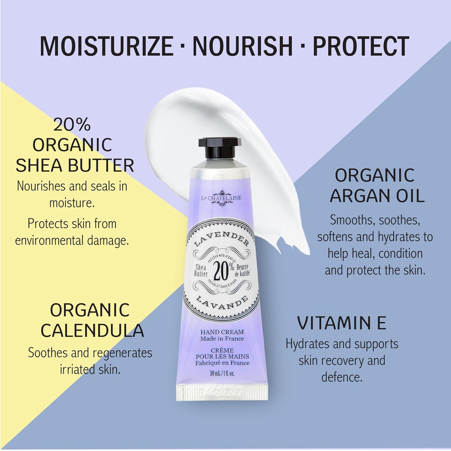 La Chatelaine French Hand Cream Trio Tin, Holiday Gift Set, Hand Lotion for Women, Made in France with 20% Organic Shea Butter (Lavender, Lychee Bilberry & Lemon Verbena or Citrus Fizz) 3 x 1 fl oz