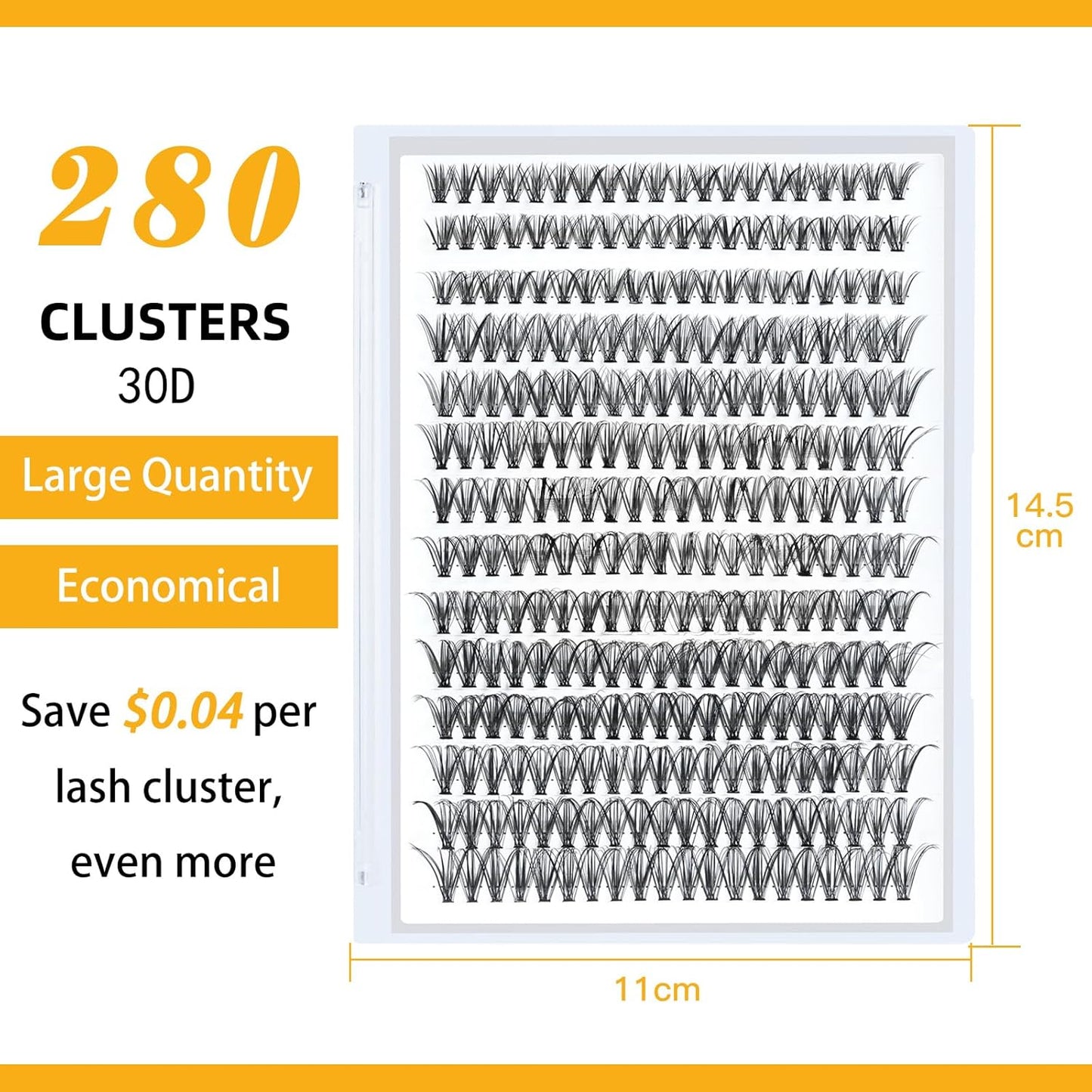 B&Qaugen Lash Clusters 30D-D-17 Individual Lashes 280 Clusters False Eyelash 10D 20D 30D 40D Lash Clusters Extensions Individual Lashes Cluster DIY Eyelash Extensions at Home (30D-D,17MM)