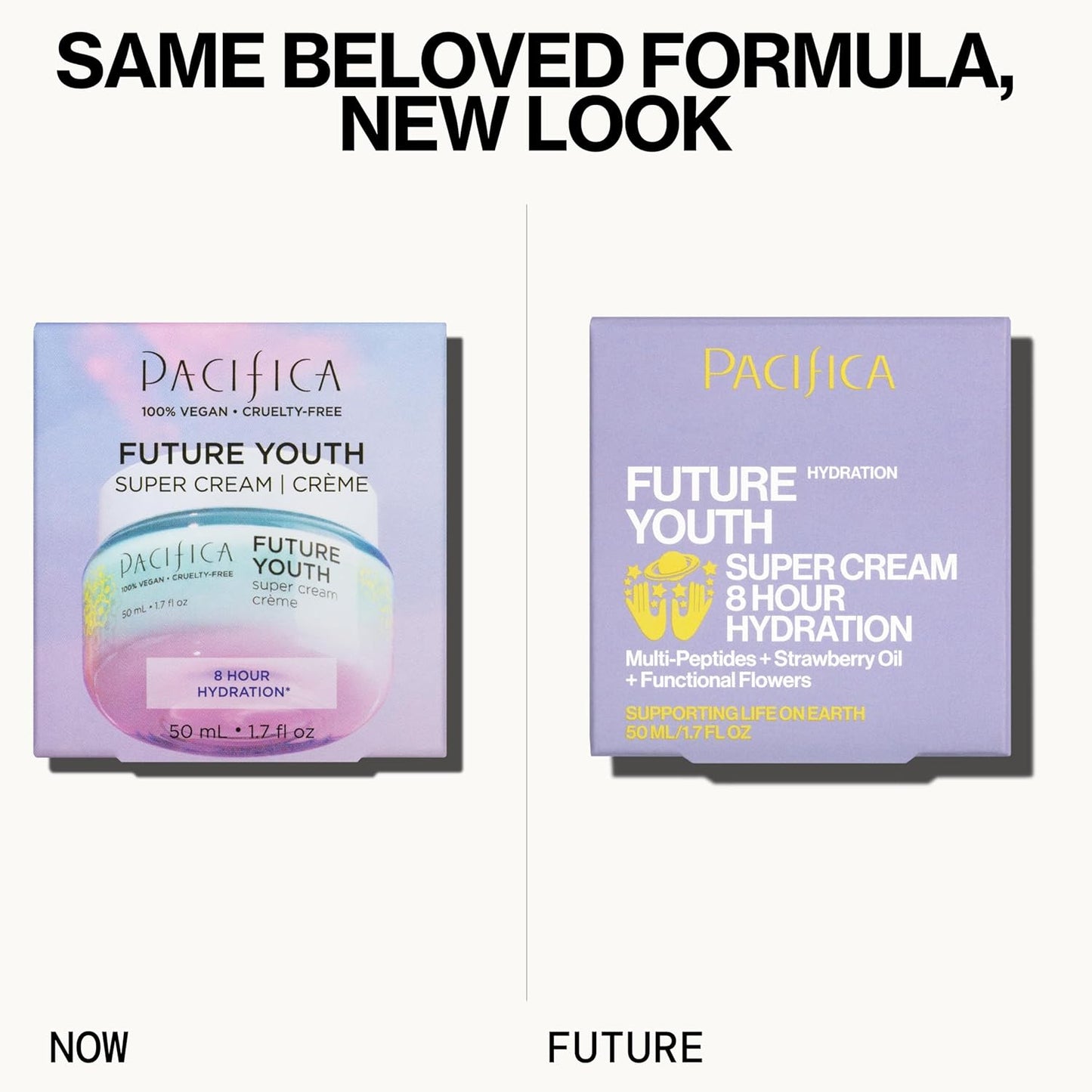 Pacifica Future Youth Super Cream – Daily Anti-Aging Moisturizer for All Skin Types, Lightweight Hydration with Advanced Peptides & Antioxidants, Improves Firmness & Elasticity, Vegan & Clean Beauty