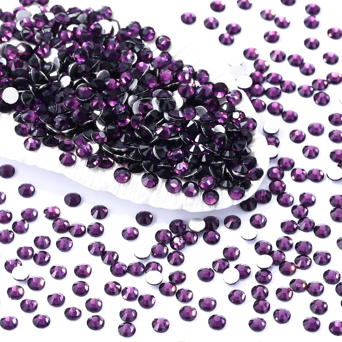 Tanzanite Flatback Rhinestones, Glass Rhinestones for Nail Art and Craft, Glue Fix, Loose Crystal Gemstones(Tanzanite, SS4, 1440pcs, 1.5-1.7mm)