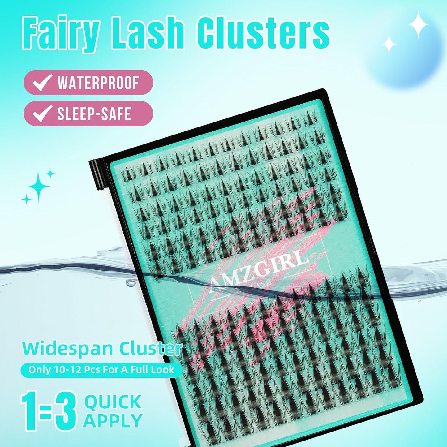 Manga Style Fairy Lash Clusters 144pcs DIY Individual Lash Clusters Natural for Eyelash Extensions Manga Lashes Wispy with Invisible Band(8-16mm-Mixed)