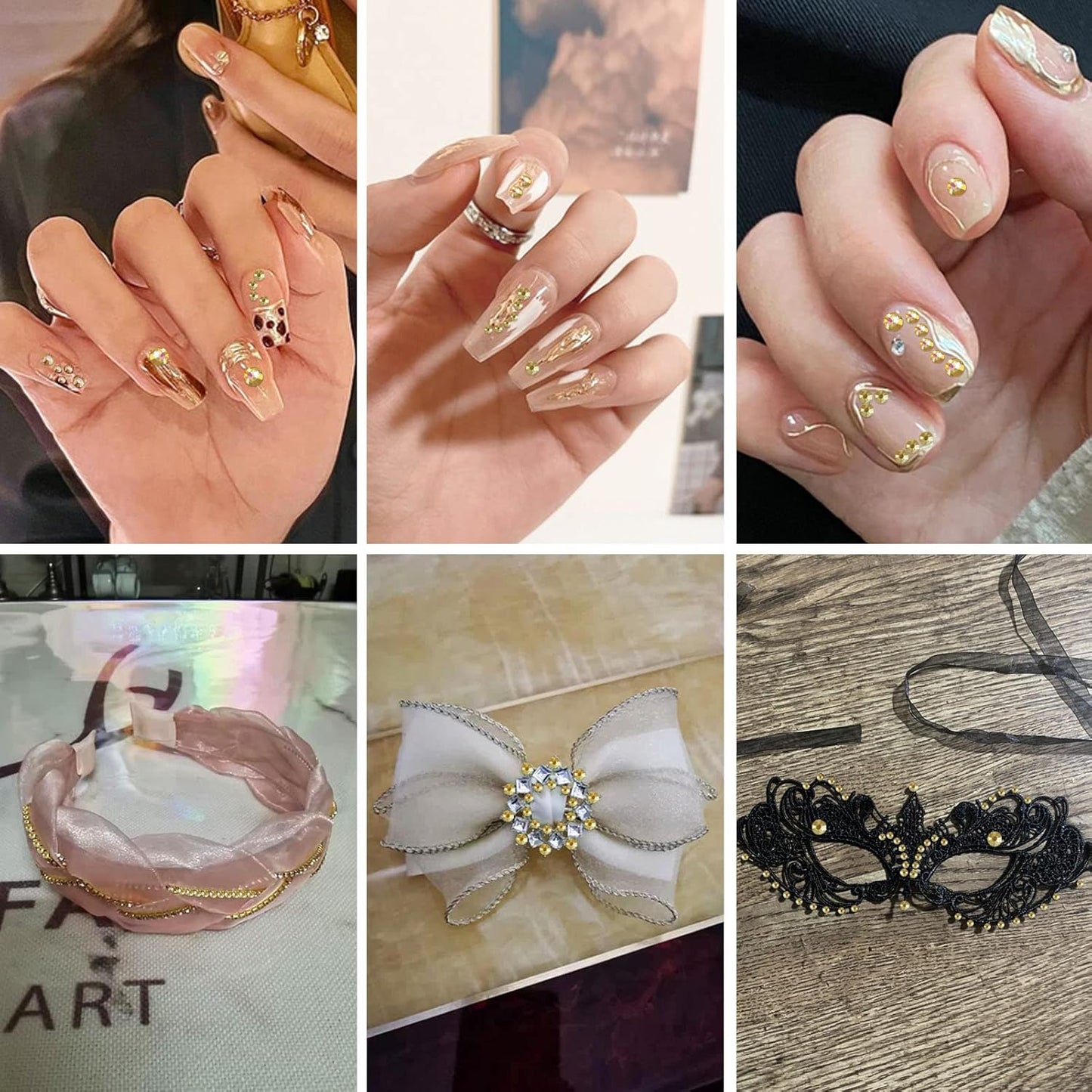 beadsland Flat Back Crystal Rhinestones Round Gems, Metal Sunlight (4.6-4.8mm) SS20/1440pcs