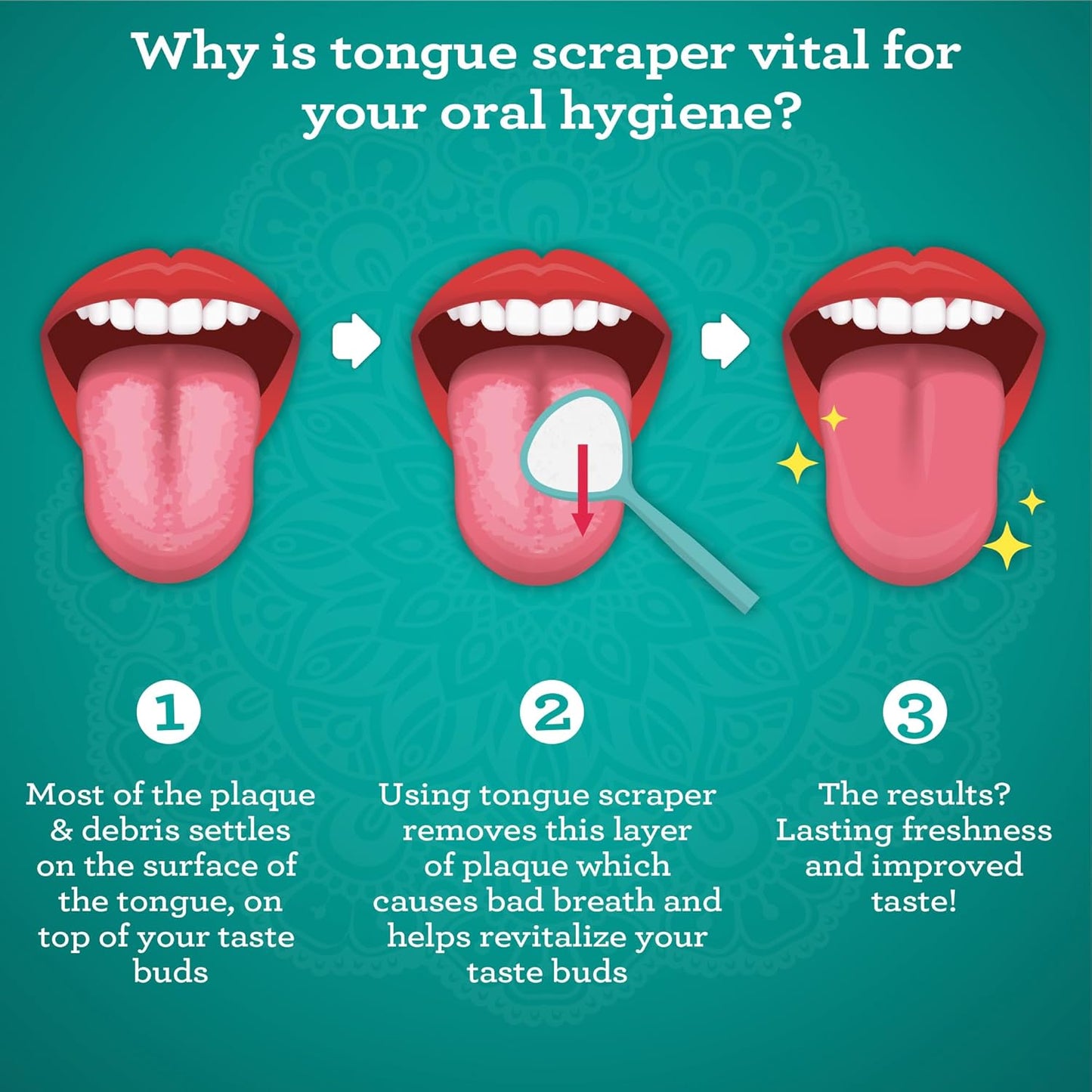 GuruNanda Spoon & U-Shaped Tongue Scraper Variety Pack (2 Pack) with Travel Case, 420 Medical Grade Stainless Steel, Promotes Fresh Breath & Oral Care