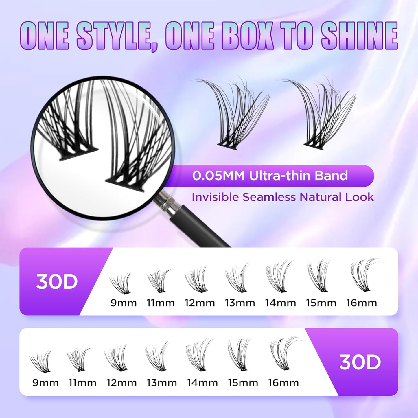 Lash Extension Kit DIY Lash Clusters Kit Eyelash Extensions Individual Lashes Extensions with (Lash Bond,Seal,Tweezers,280Pcs, 30D,0.07D,9-15mm)