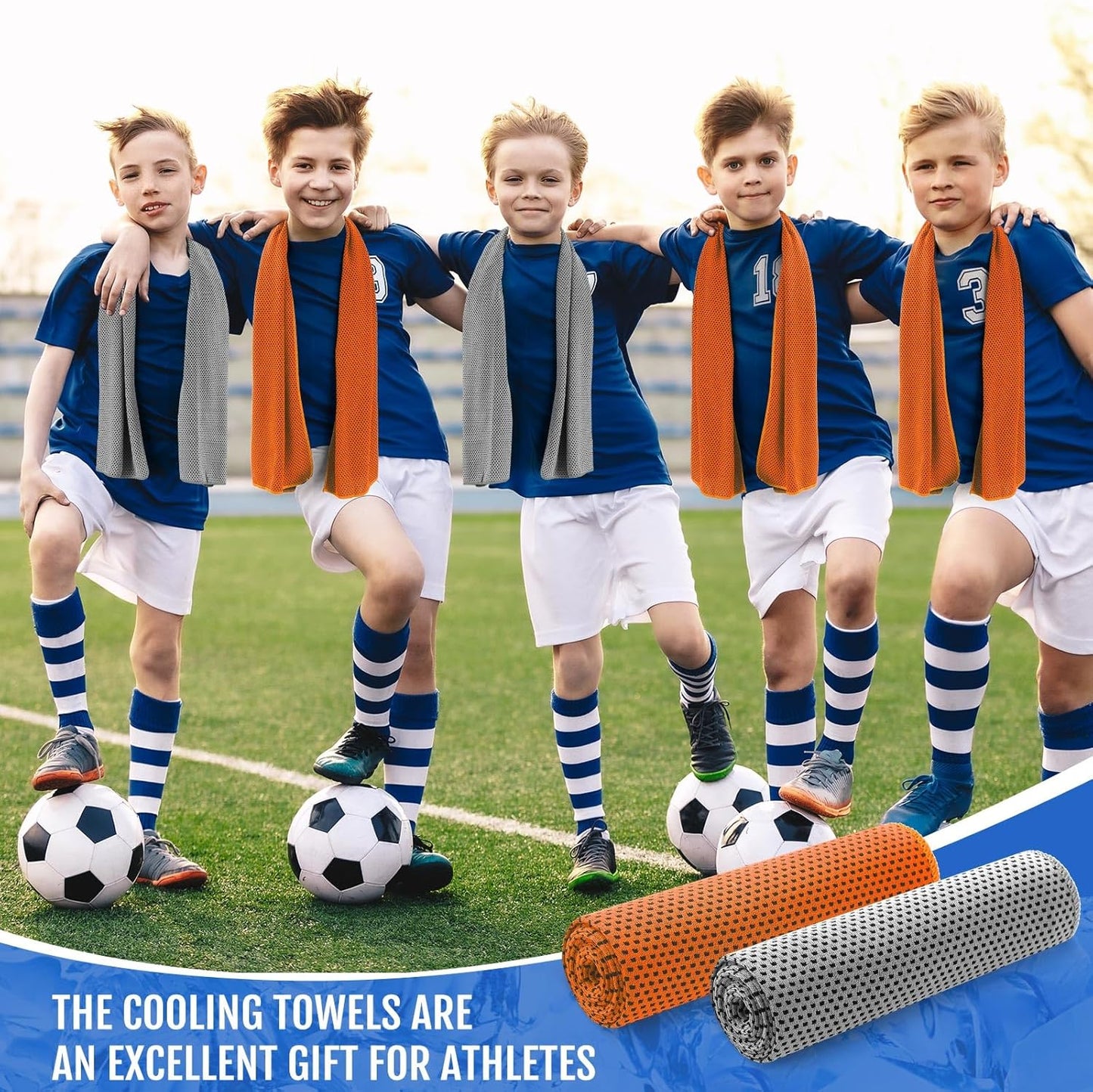 Hosuly 30 Pack Cooling Towels, 40"x12" Ice Breathable Soft Chilly Sweat Rag Microfiber Workout Rags for Gym Cooling Towels for Neck and Face for Yoga Golf Sport Running