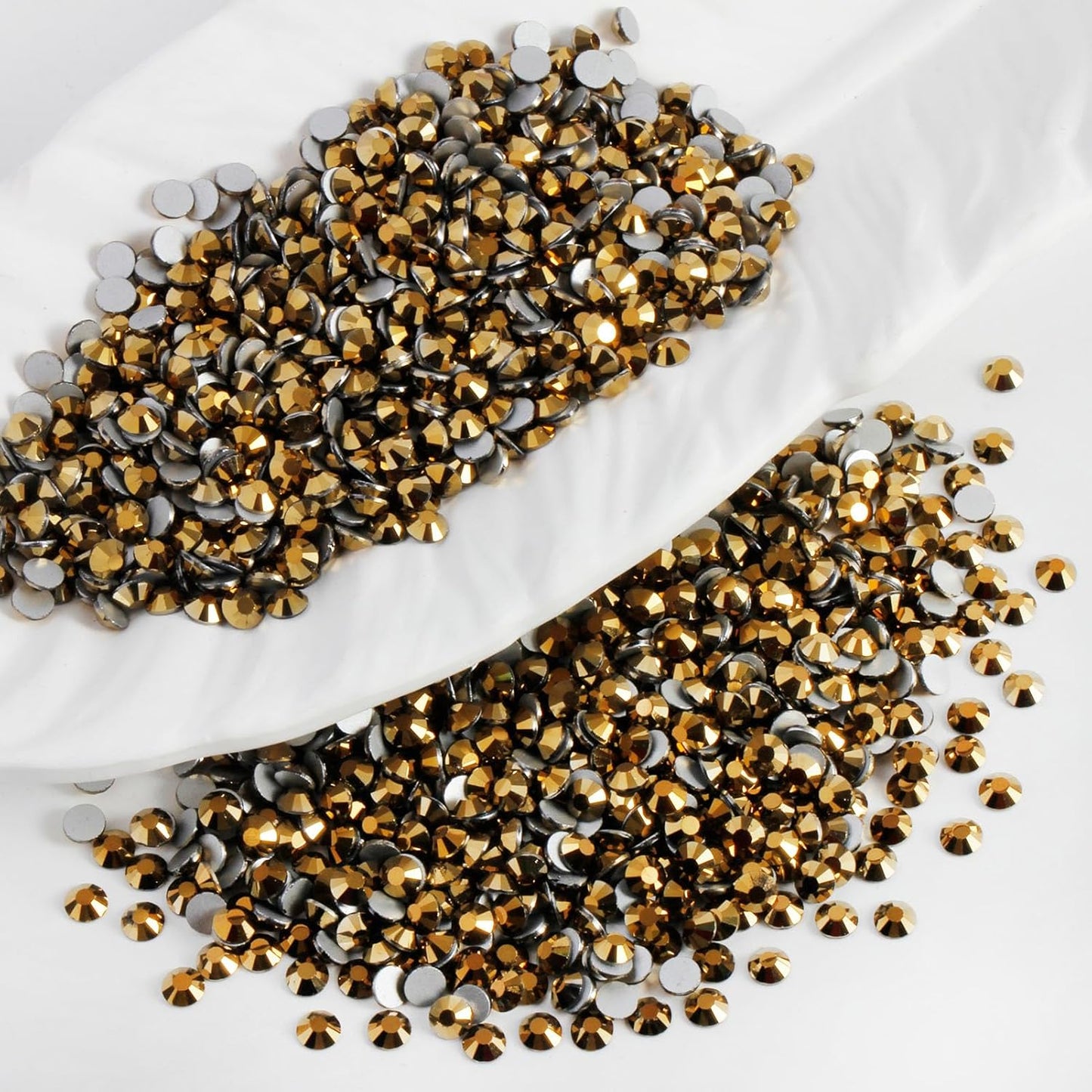 5000 PCS SS6 Flatback Rhinestones,12-Facet Diamond-Cut Glass Gems for Nail Art,Clothing,DIY Crafts,Glue-On Decoration Stones with Silver Backing,Aurum