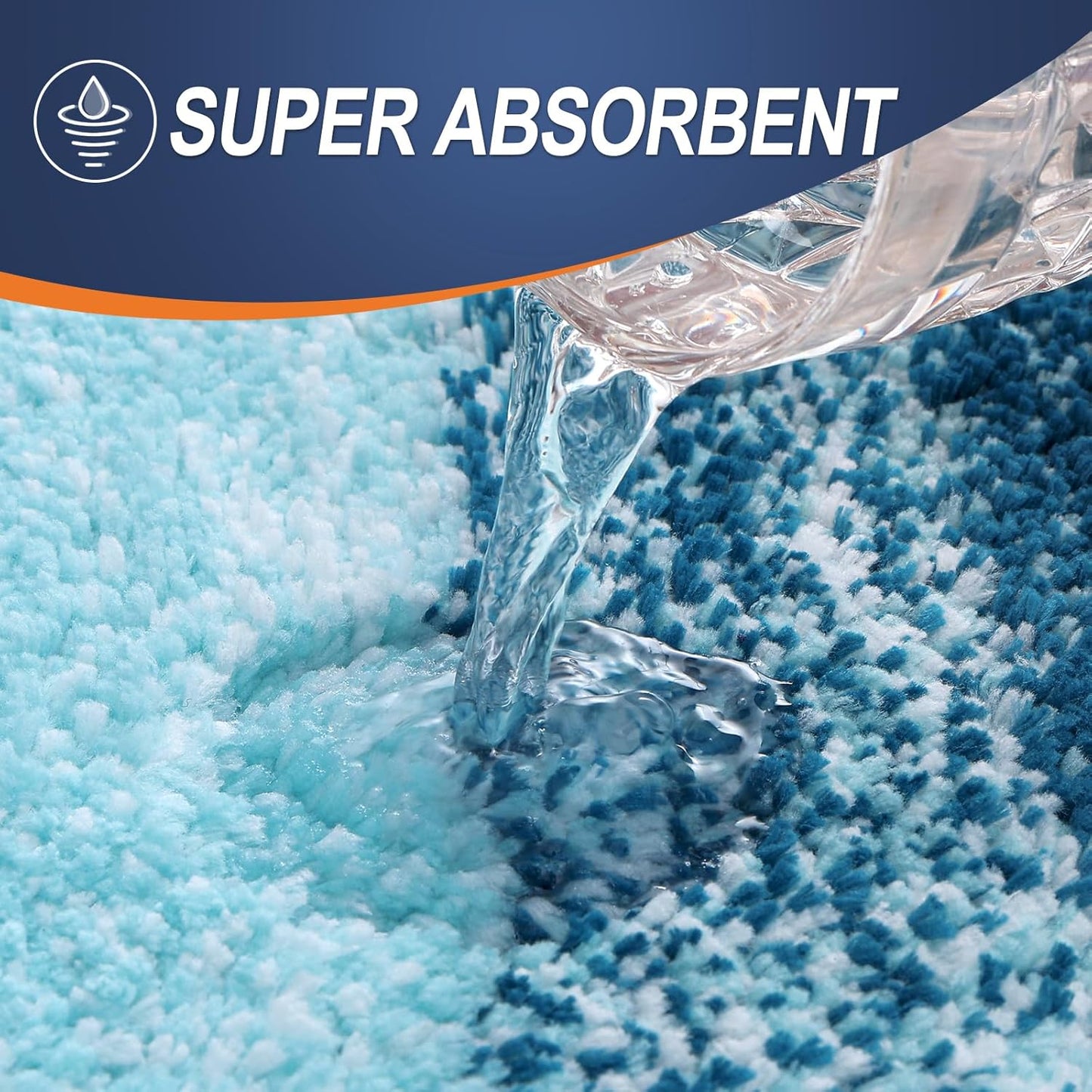 OLANLY Bathroom Runner Rugs 54x24, Extra Soft Absorbent Microfiber Bath Rugs, Rubber Backing, Quick Dry, Washable Bath Mats for Bathroom Floor, Tub and Shower, Home Decor Accessories, Peacock Blue