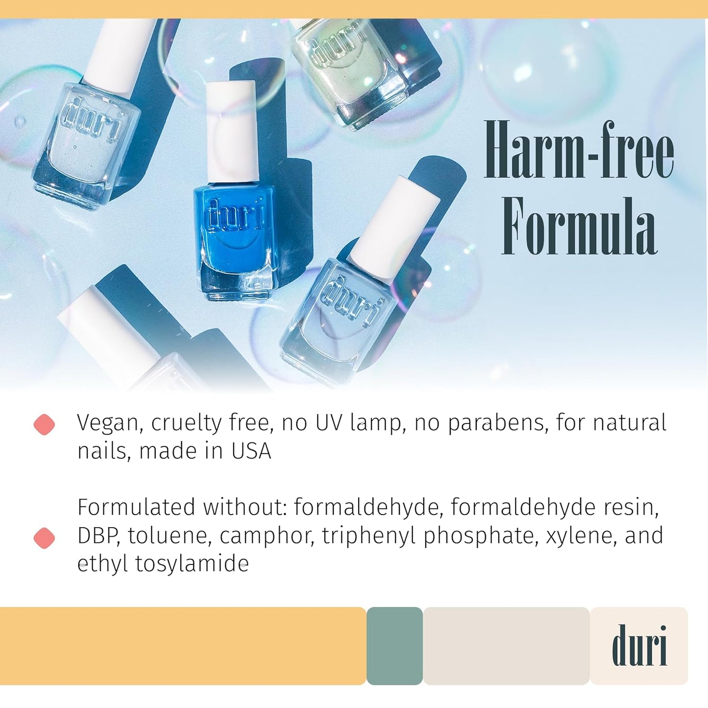duri 160N Tsunami - Neon Blue Nail Polish, Matte Finish, Quick Drying, 0.45 Fl Oz