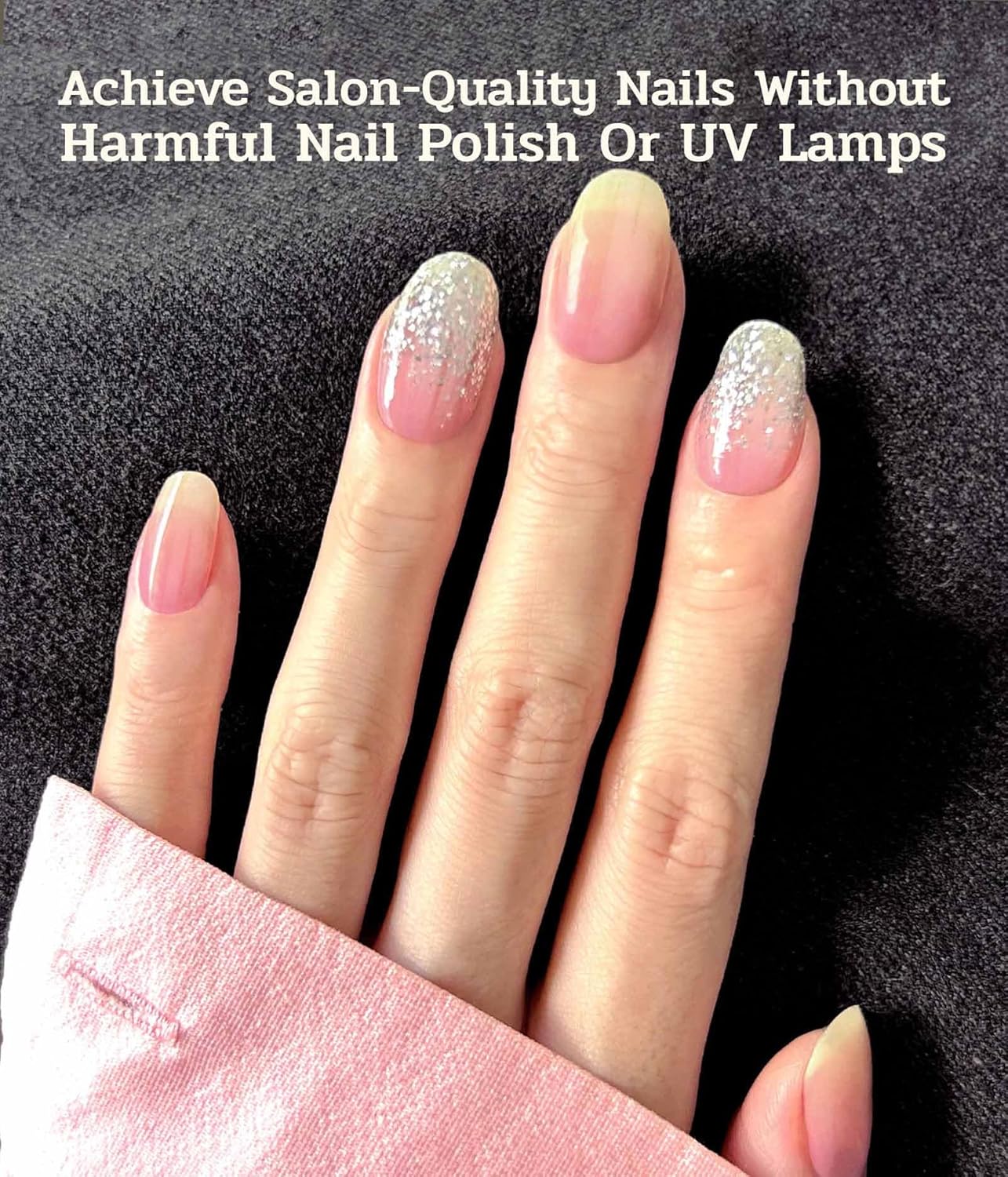 Nail Polish Strips - 22 Pcs Salon Quality Gel Nail Stickers - Long Lasting Wraps (Rainbow Basket Blue&Yellow)