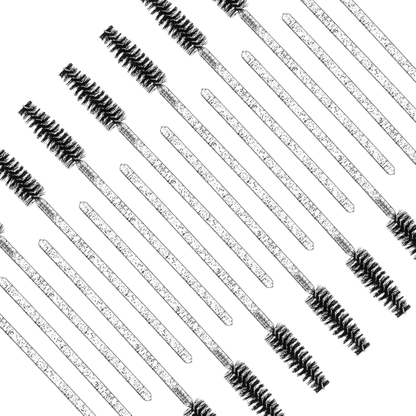 Skylety 1000 Pcs Disposable Mascara Wands Bulk Mascara Eyelash Brush Spoolies Makeup Applicator Eyelash Wands for Eye Lash Extension, Eyebrow Comb, 3.9 x 0.2 x 0.3 Inch (Black,Glitter)