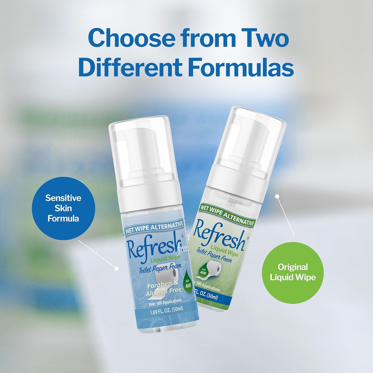 Refresh Liquid Wipe Free: Toilet Paper Foam Dispenser Refill for Sensitive Skin. Eco-Friendly Flushable Wet Wipe Alternative with Witch Hazel and Aloe. 16 oz Refill (1 Pack)