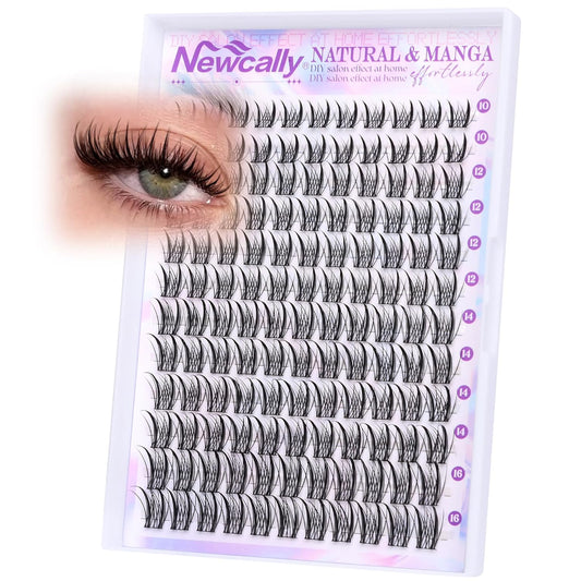Lash Clusters Manga Lash Extension Natural Wispy Eyelash Clusters Eyelash Extension C-curly Individual Lashes 10-16MM Cluster Lashes by Newcally
