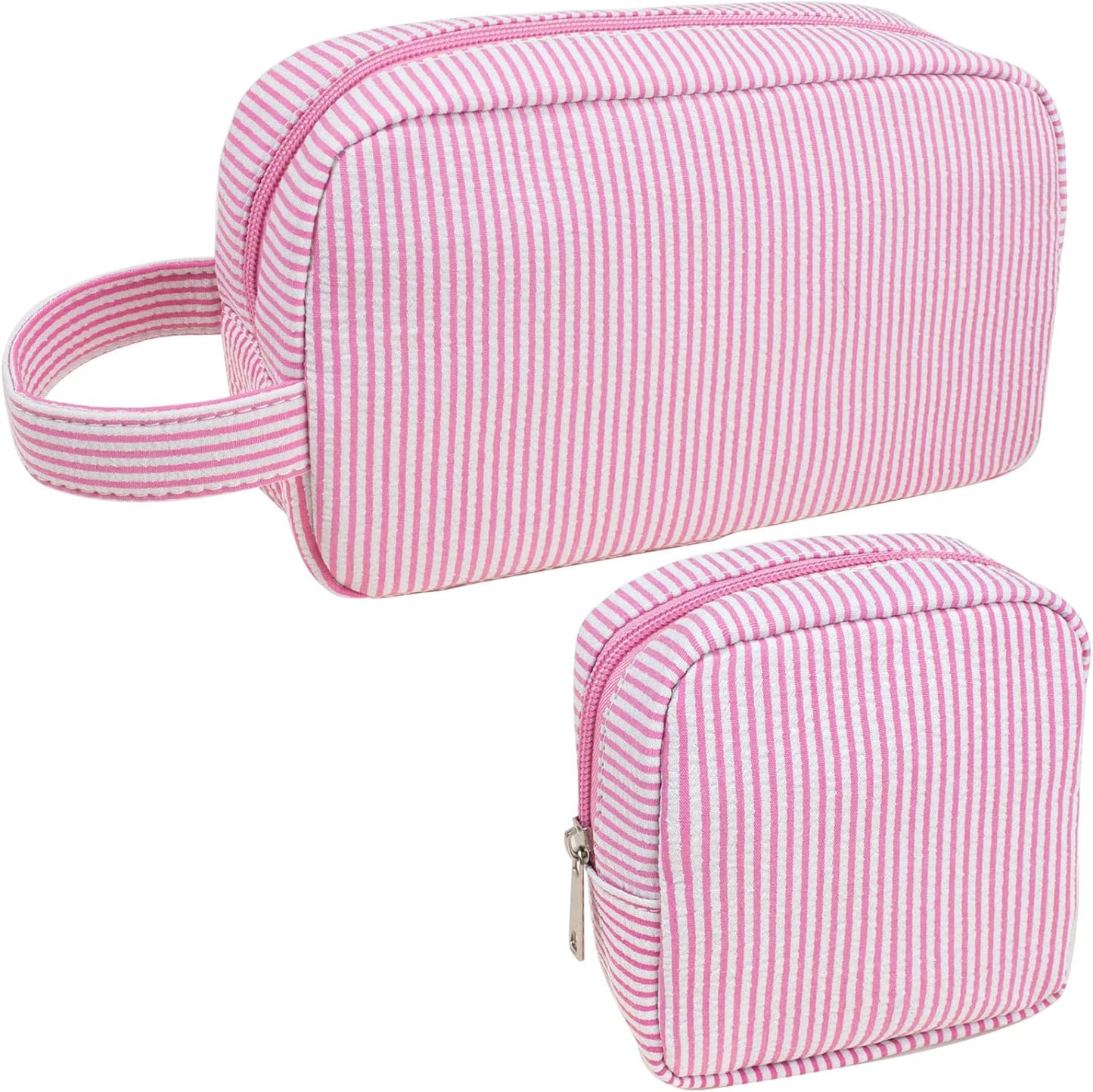 2Pcs Mini Makeup Bag, Small Makeup Pouches for Purse Cute Cosmetics Bag Pouch with Slip-in Pockets Small Travel Toiletry Bag Zipper Makeup Aesthetic Accessories Storage Bag