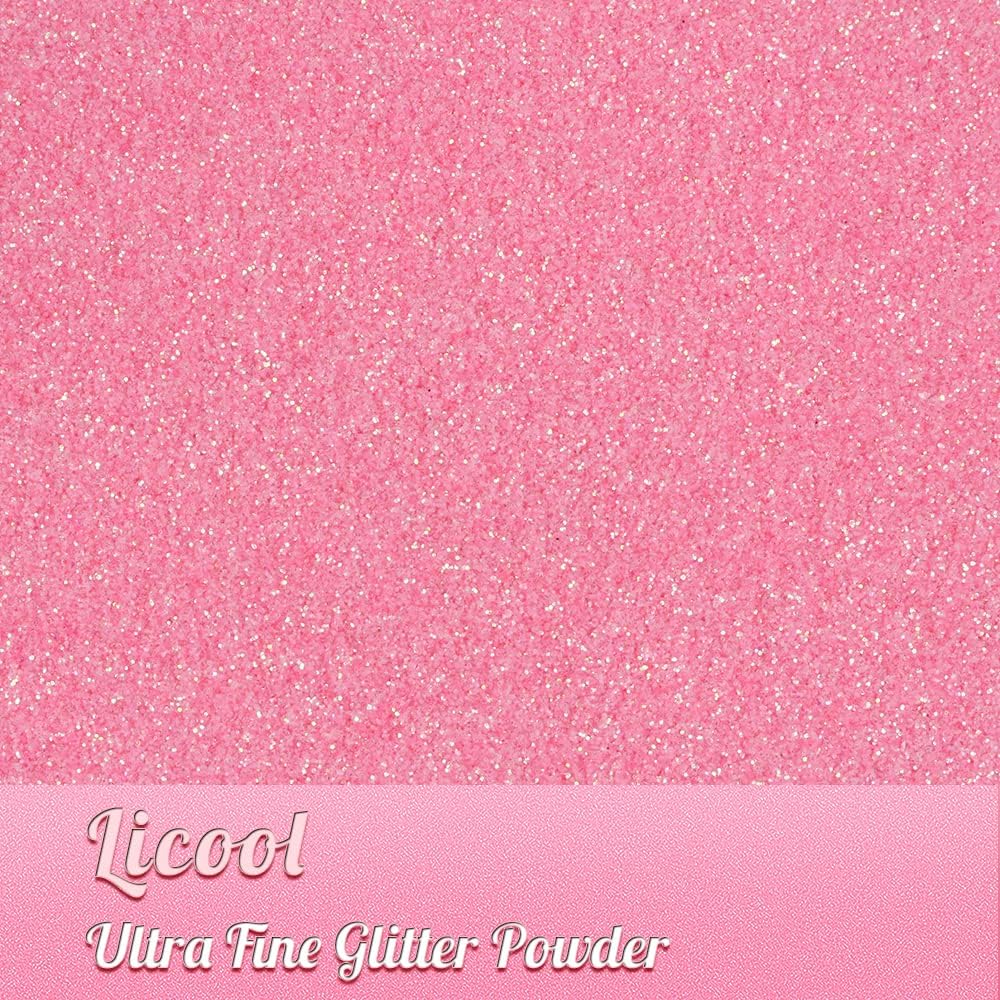 Holographic Fine Glitter, 100g/3.5oz Extra Fine Glitters Powder Packs for Resin, Craft Glitter for Tumblers Candle Slime Making, Festival Body Face Eyeshadow Nail Glitter (Light Pink)