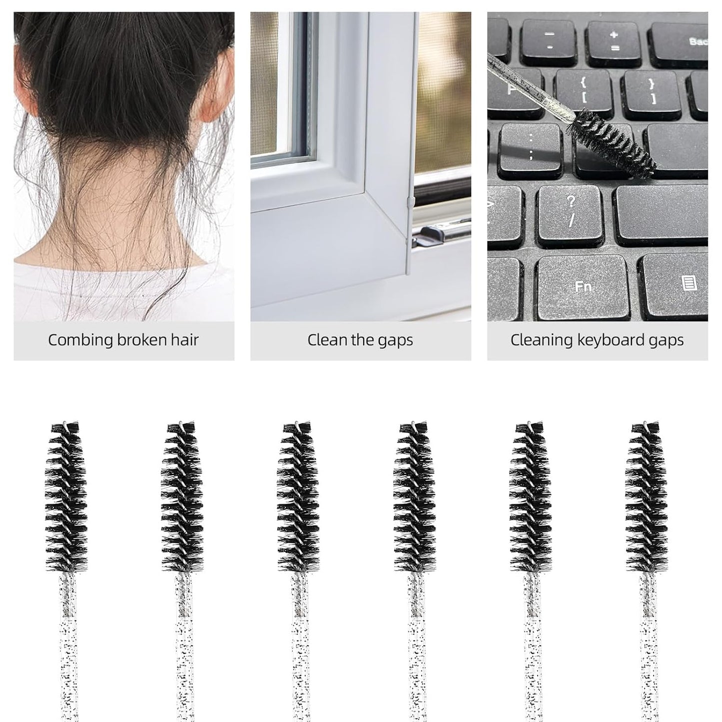 Tbestmax 1200 Disposable Mascara Wands Eyelash Brush Spoolies for Eyebrow Eye Lash Extension, Makeup Brushes Applicators Kits - Black