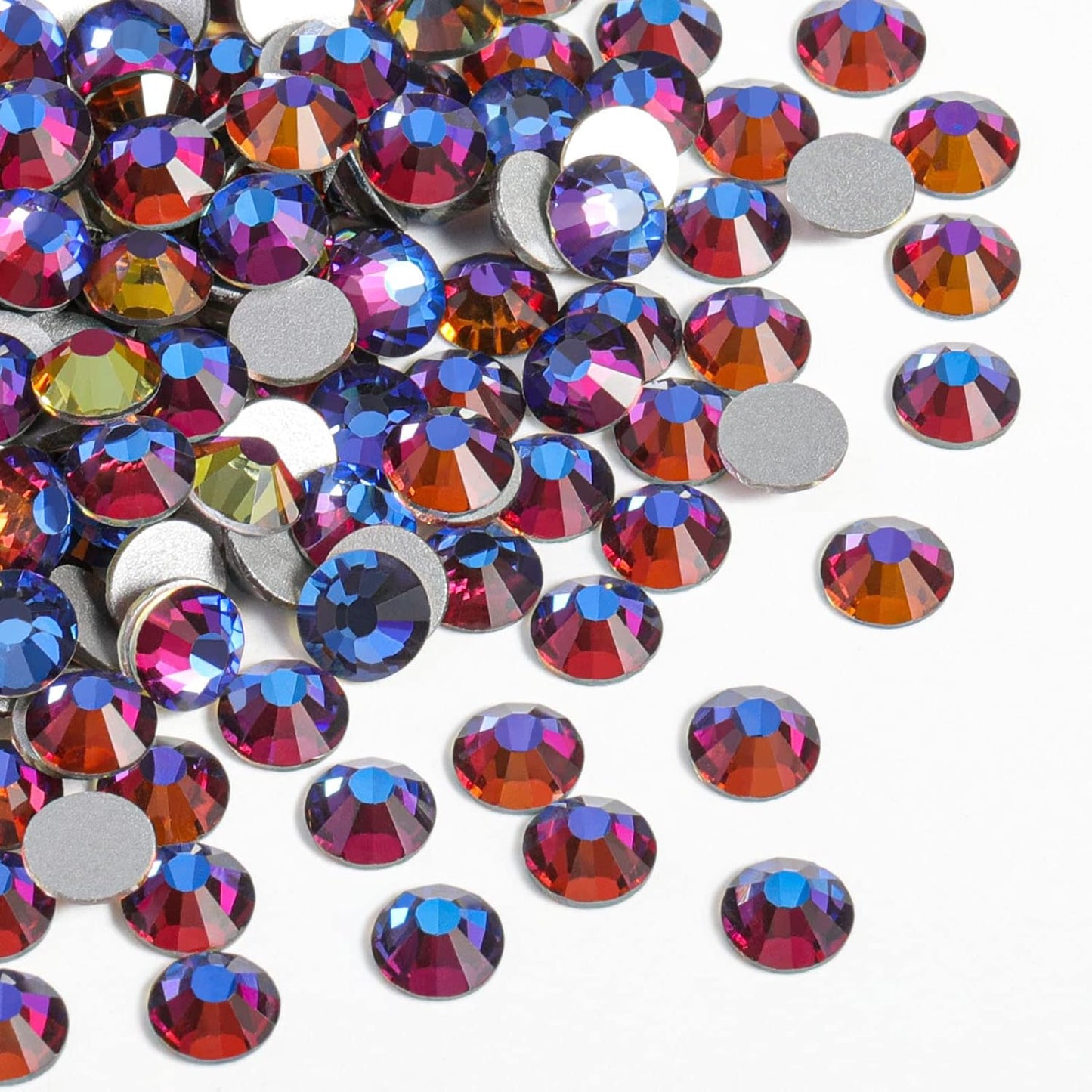 beadsland Flat Back Crystal Rhinestones Round Gems, Blue Volcano (1.3-1.4mm) SS3/1440pcs