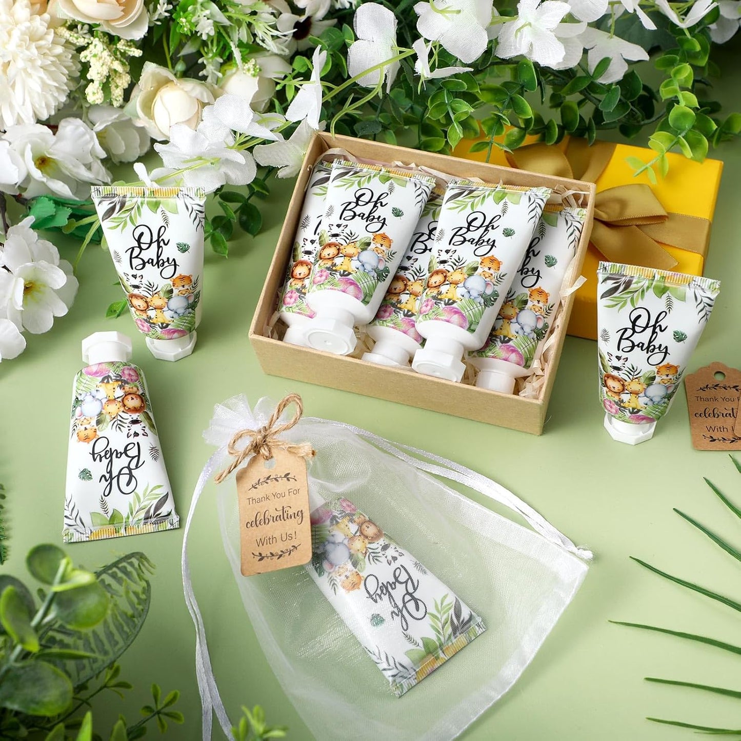 48 Sets Baby Shower Hand Cream Party Favors for Guests Gift Bulk Travel Size Hand Lotion Set for Baby Shower Wedding Christmas(Animal)