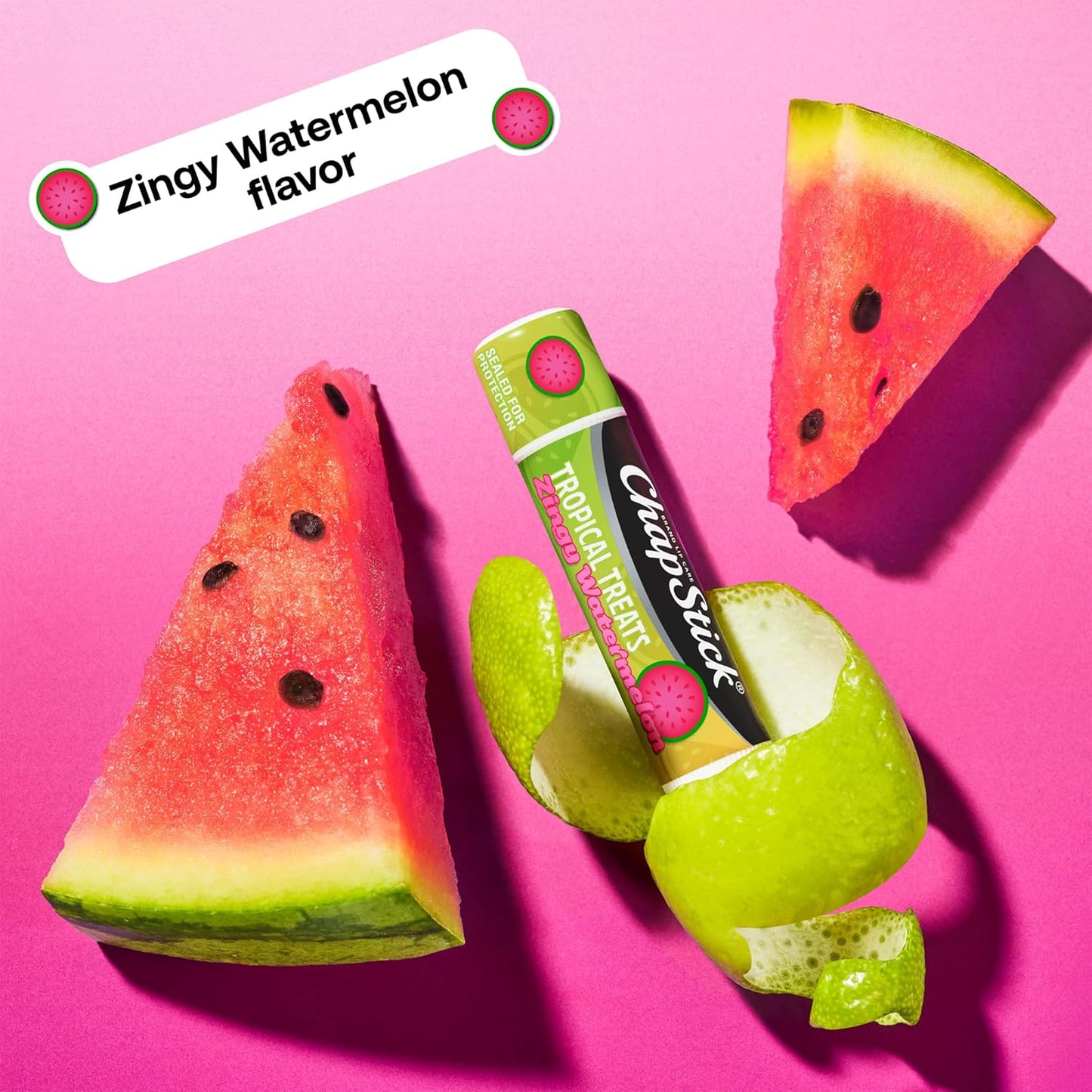 ChapStick Lip Care, Tropical Treats Collection (36 Sticks) – Electric Tangerine, Fizzy Grape & Zingy Watermelon, Bulk Lip Balm, 0.15 Oz Ea