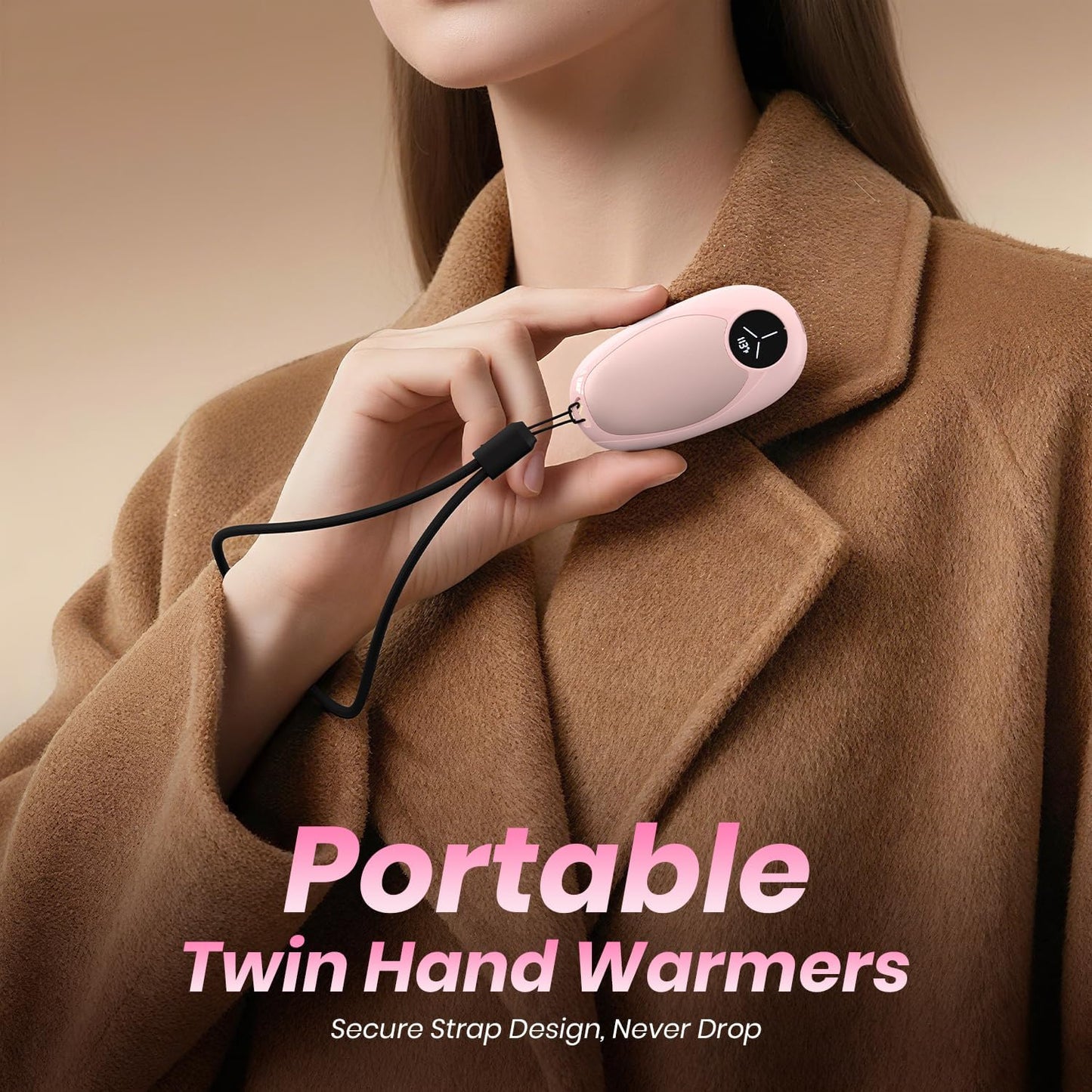 Hand Warmers Rechargeable 2 Pack Electric Hand Warmer Magnetic, Ultrathin Portable Handwarmers Gifts for Men Women Christmas Hiking Golf Hunting Accessories (Black)