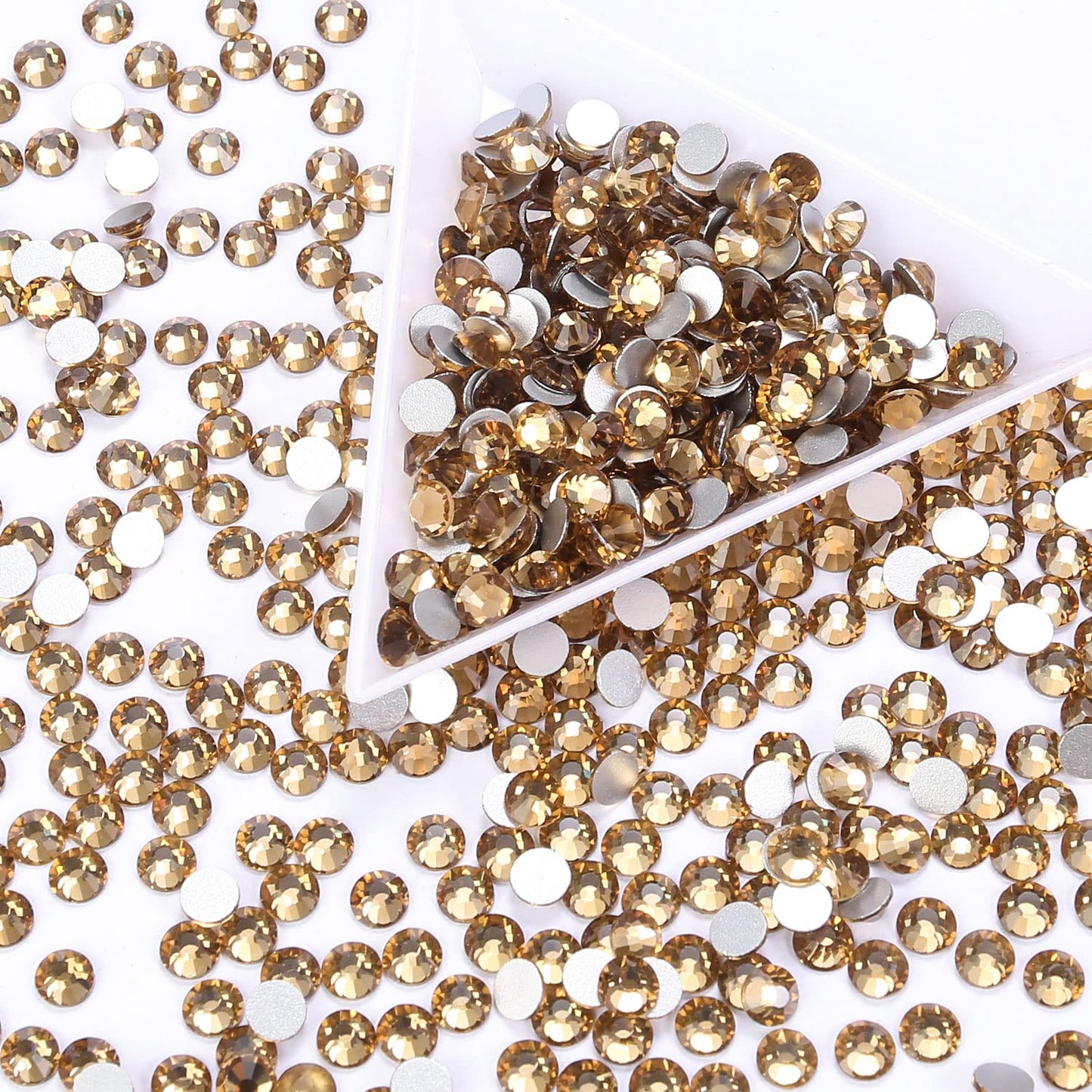 288Pcs Topaz Crystal Rhinestones,Glass Flatback Rhinestones Gemstones for Nail Face Makeup Art Crafts Clothes Decoration -(SS30,6.5mm,Topaz)