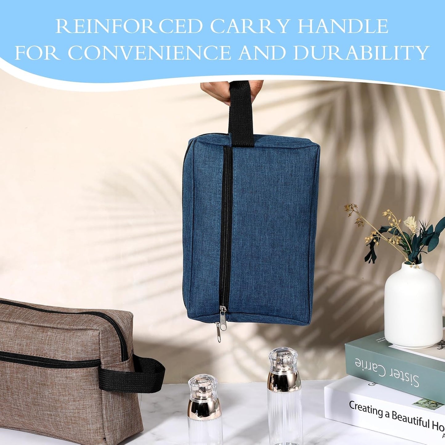 8 PCS Travel Toiletry Bag for Women and Men, Travel Pouch, Large Shaving Bag, Portable Grooming Bags, Foldable Storage Bags with Handle for Cosmetics Toiletries Tools, 4 Colors