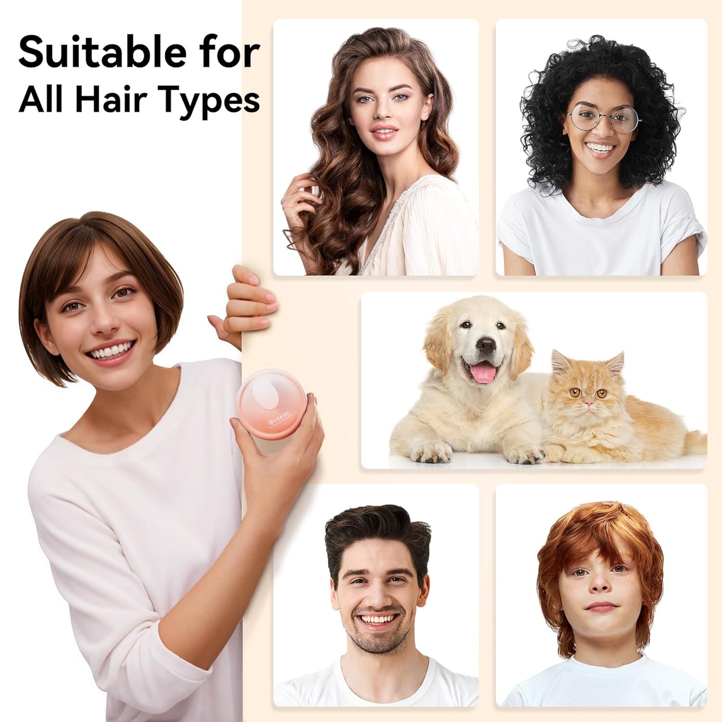 HEETA Scalp Massager Hair Growth, Soft Silicone Scalp Scrubber Shampoo Brush for Exfoliation, Dandruff Removal Head Massage Stress Relax, Wet & Dry Use for Thick Thin Curly Hair Care, Gradient Pink