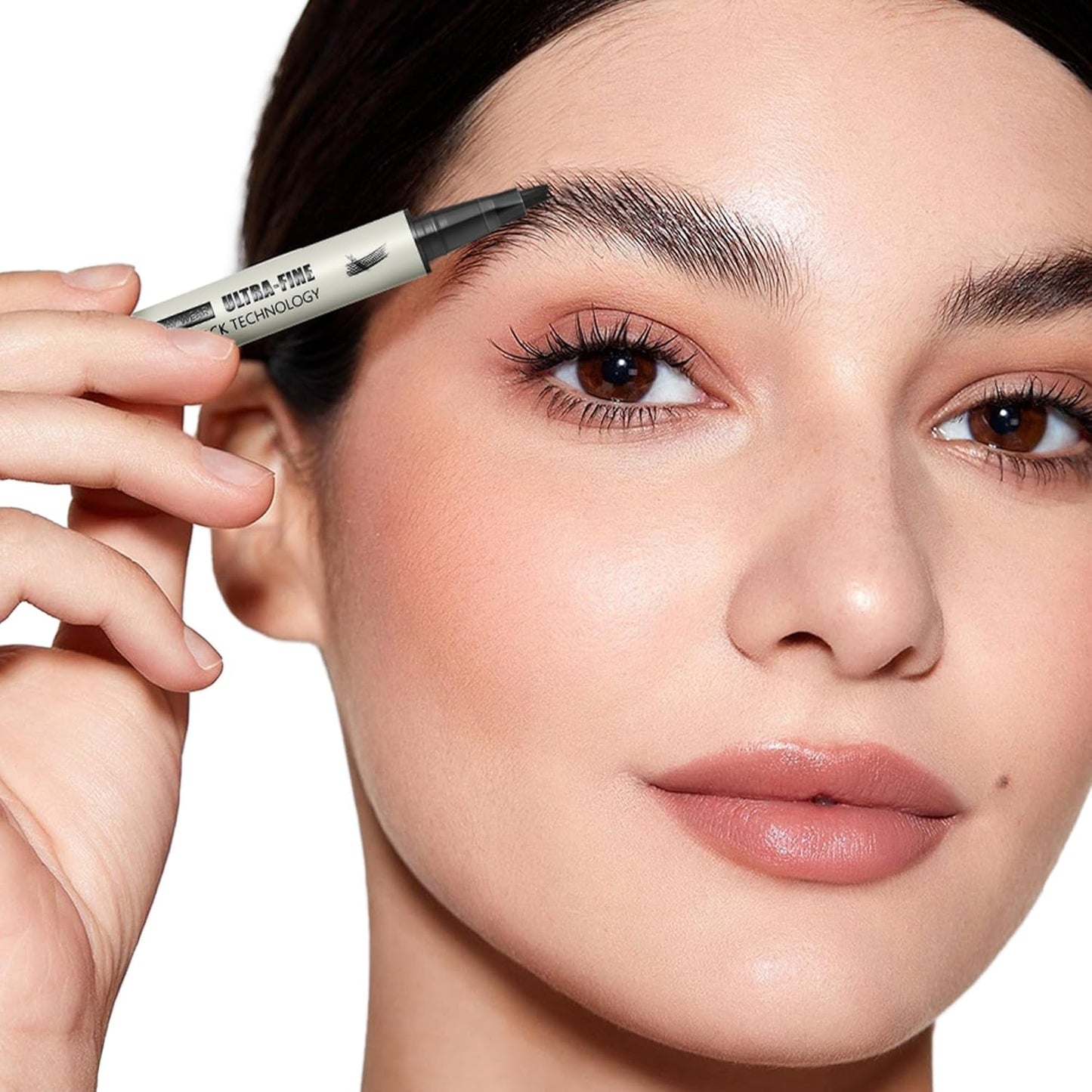 2 Pack Microblading Eyebrow Pen and Brow Tint for Women with Angled Brush & Dip to Effortlessly Create Natural Hair Like Brows, Waterproof Fast Eye Brow Makeup Pencil, Last All Day (Chocolate)