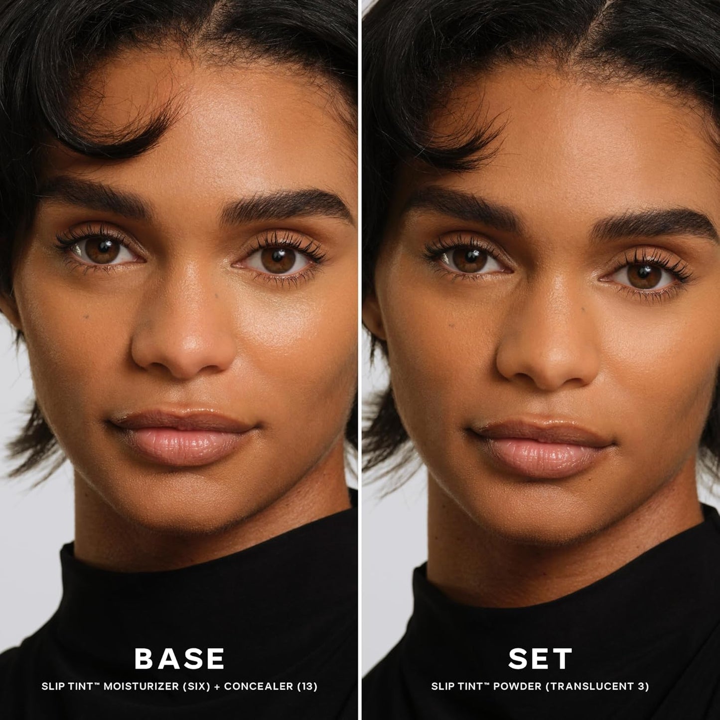 Saie Slip Tint Baked Setting Powder - Translucent Powder for Face Makeup with a Natural-Radiant Finish - Blurs, Brightens & Smooths Complexion - Translucent 3 - Medium to Tan (0.24 oz)