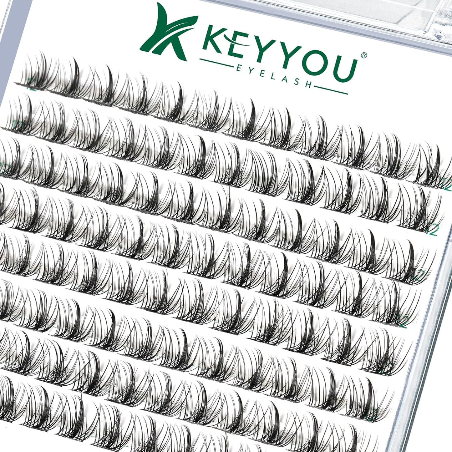 Lash Clusters,96 Pcs Cluster Lashes D Curl 12mm DIY Lash Extensions Eyelash Clusters,KEYYOU Volume Wispy Individual Lashes Soft&Comfortable Easy DIY at Home(Y09,D-12mm)