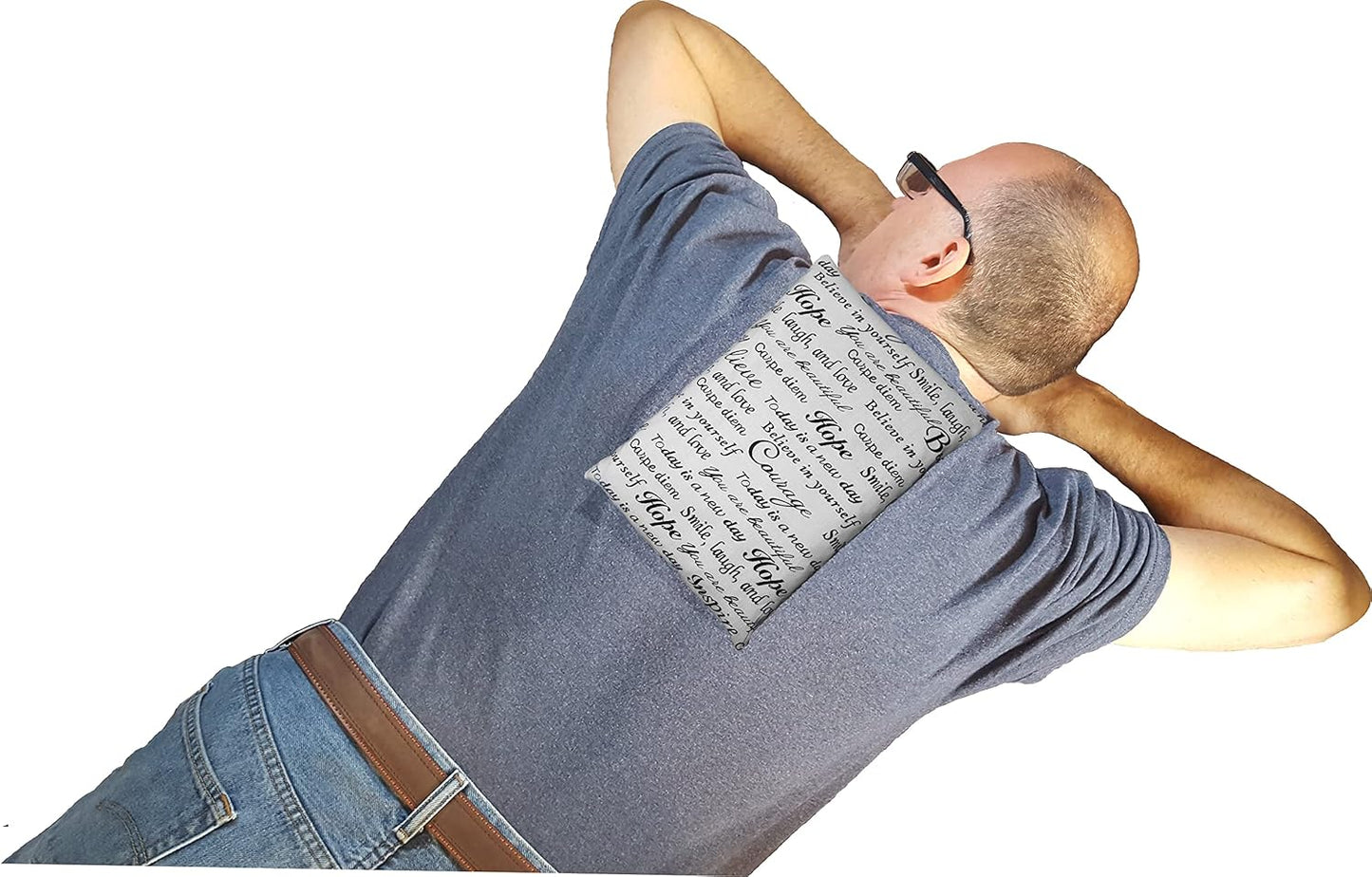 Microwavable Corn Filled Heating Pad and Cold Pack/Washable 100% Cotton Cover (Positive Thoughts, 7.5in W x 11in L)